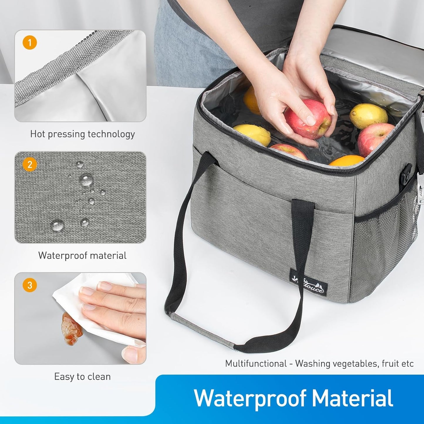 Erweiterbare Kühltasche, Grau 28L