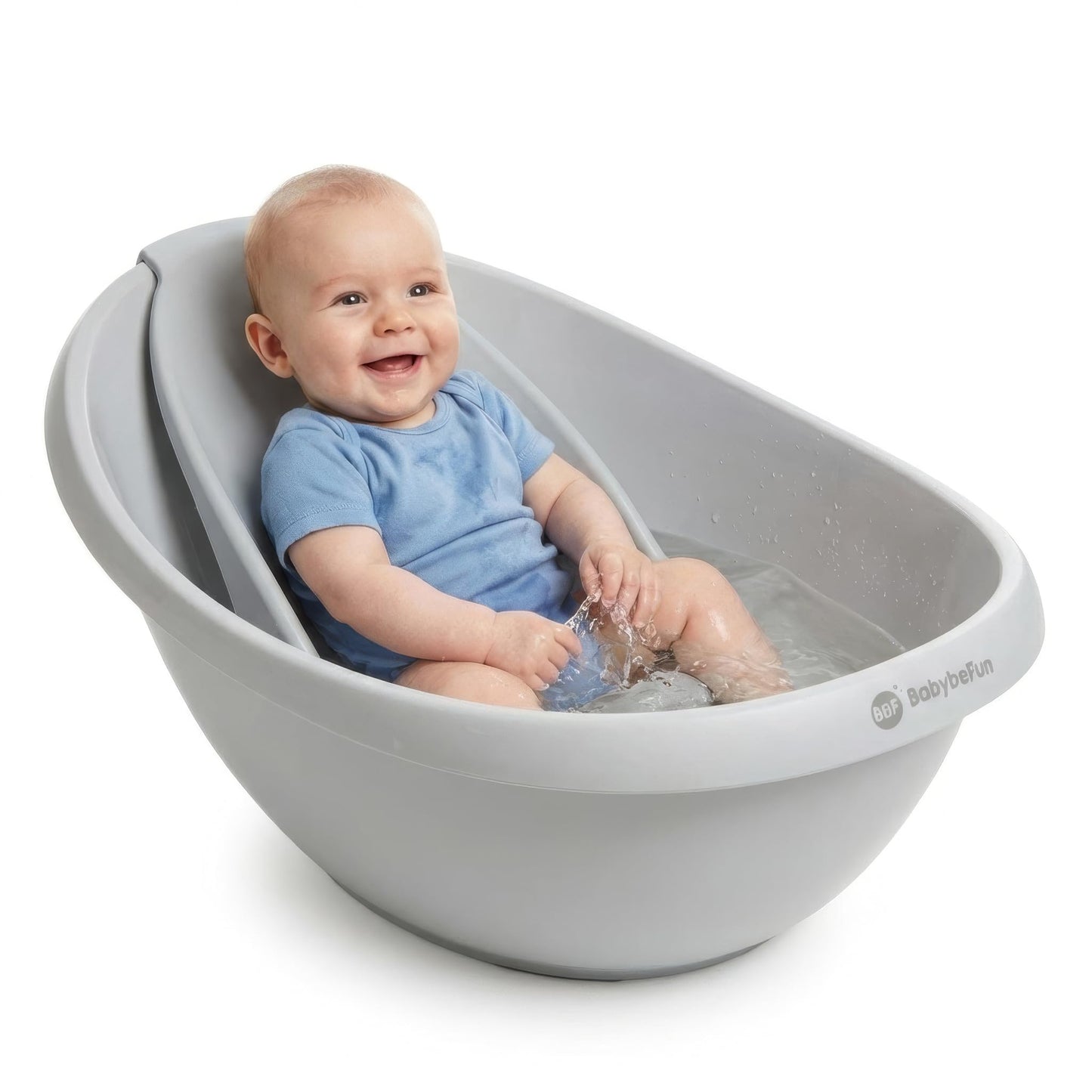 Babybadewanne mit Einsatz für Neugeborene, grau