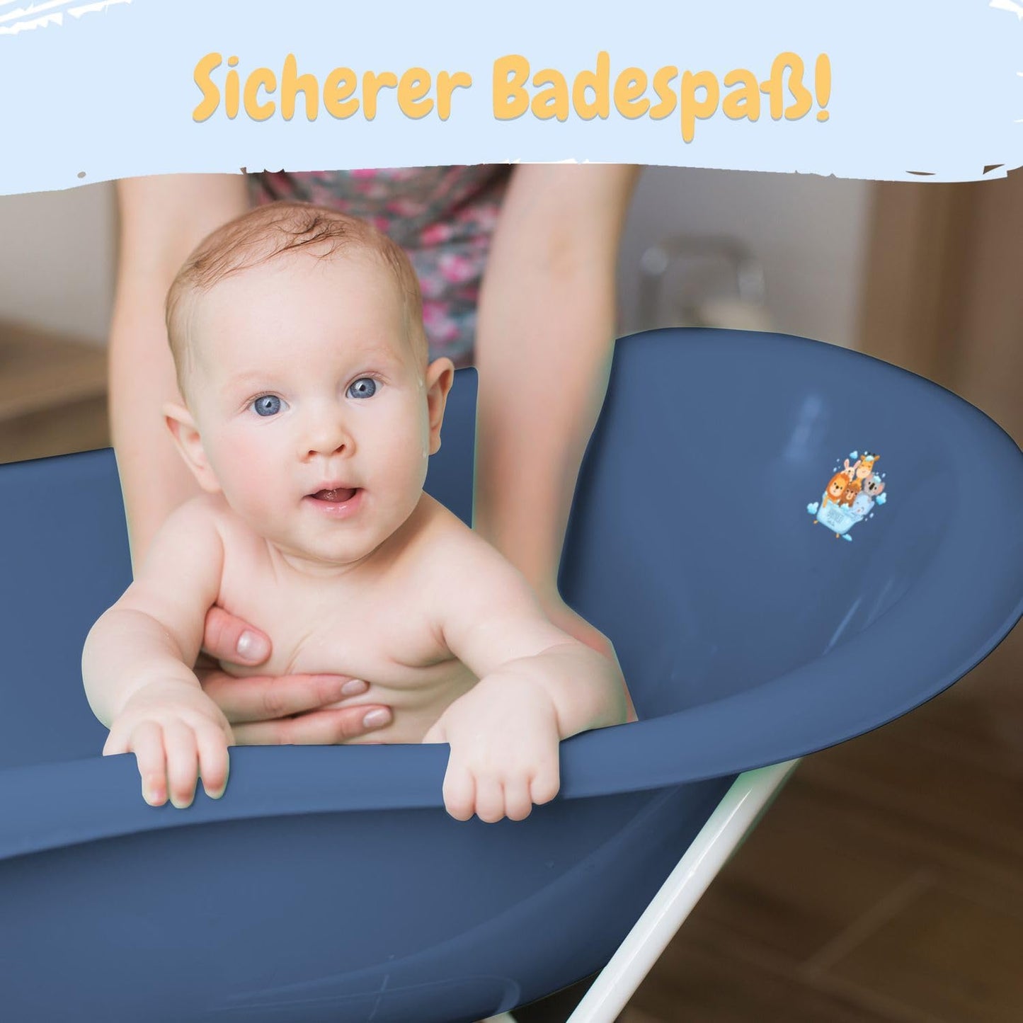 Babybadewanne mit Stöpsel, Friends dunkelblau 1 - Set