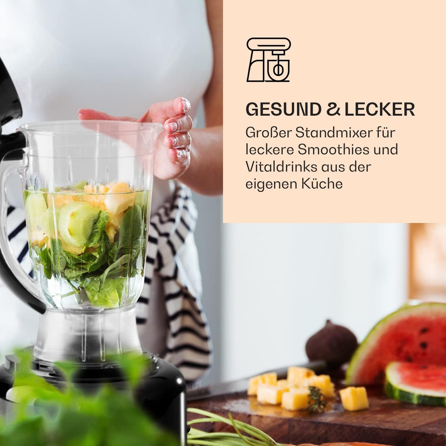 Multifunktionsmixer mit 6 Modi, Schwarz