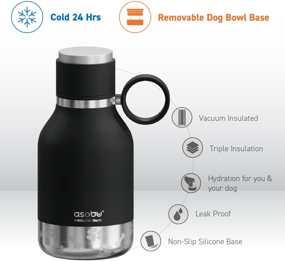 Hundenapf-Flasche, Black 32 oz