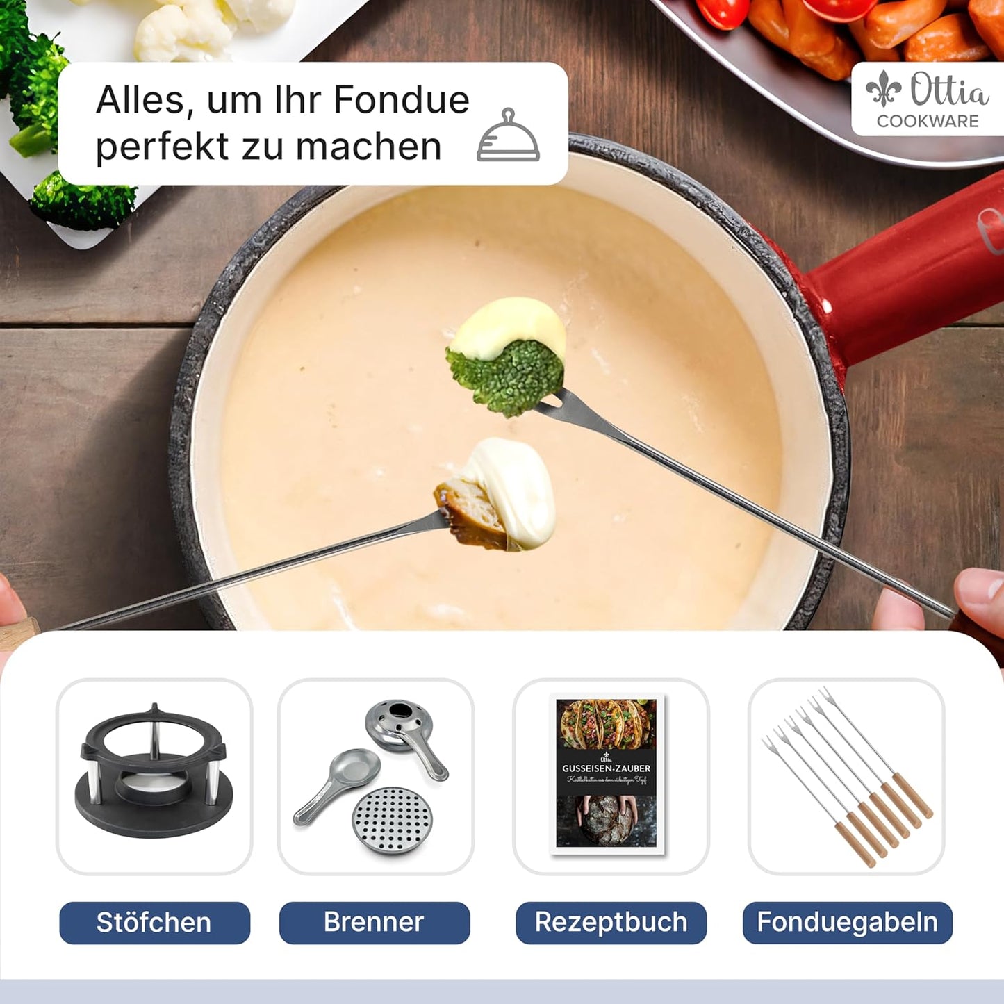 Fondue-Set, Rot