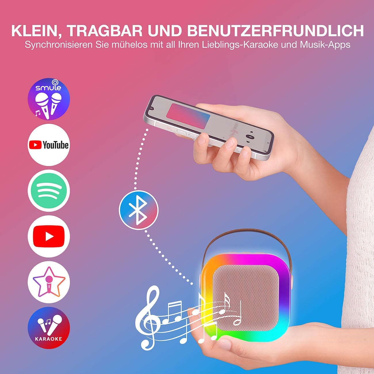 2er-Set Karaoke-Lautsprecher mit 4 Mikrofonen