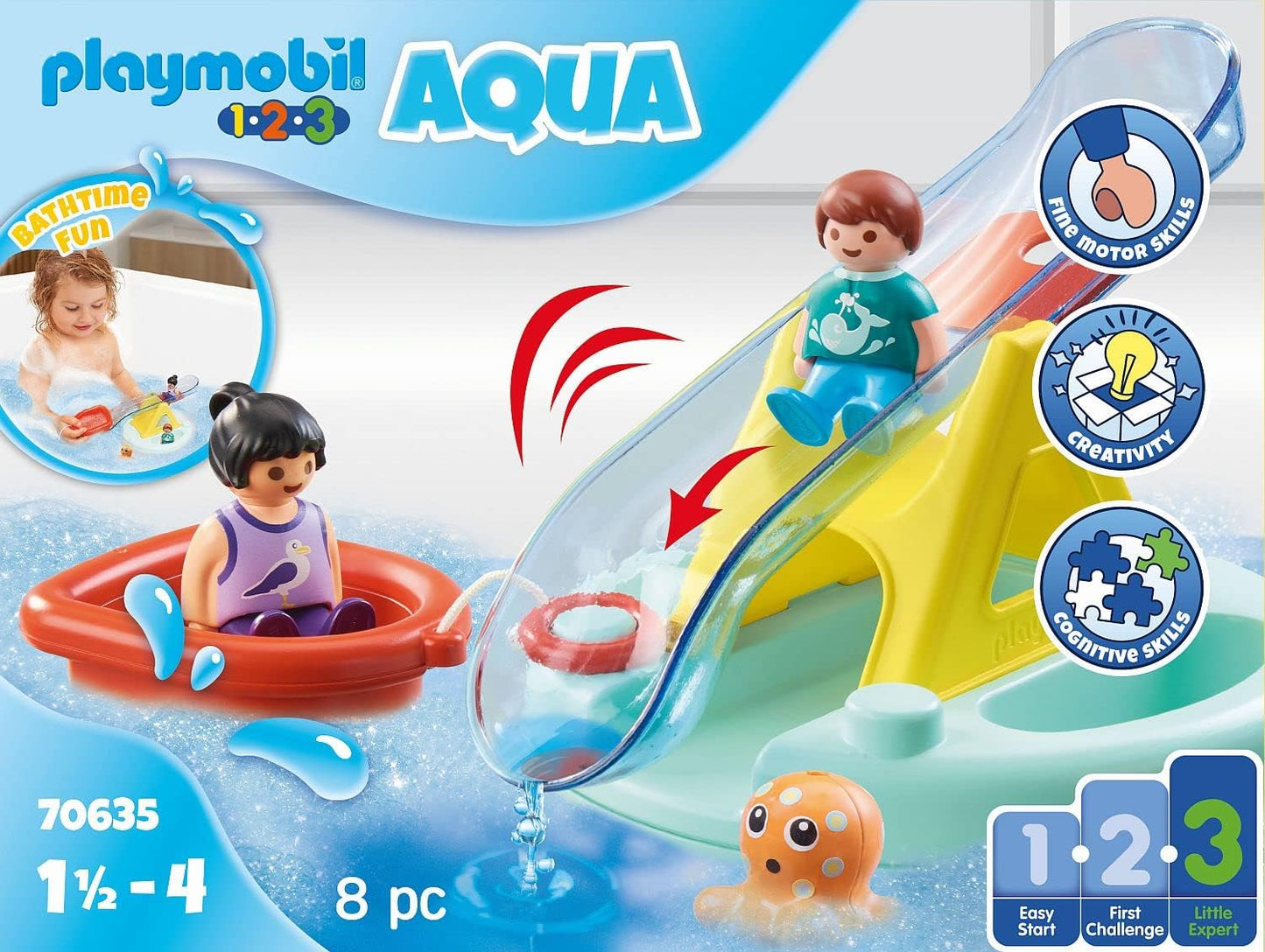 Badeinsel mit Wasserrutsche