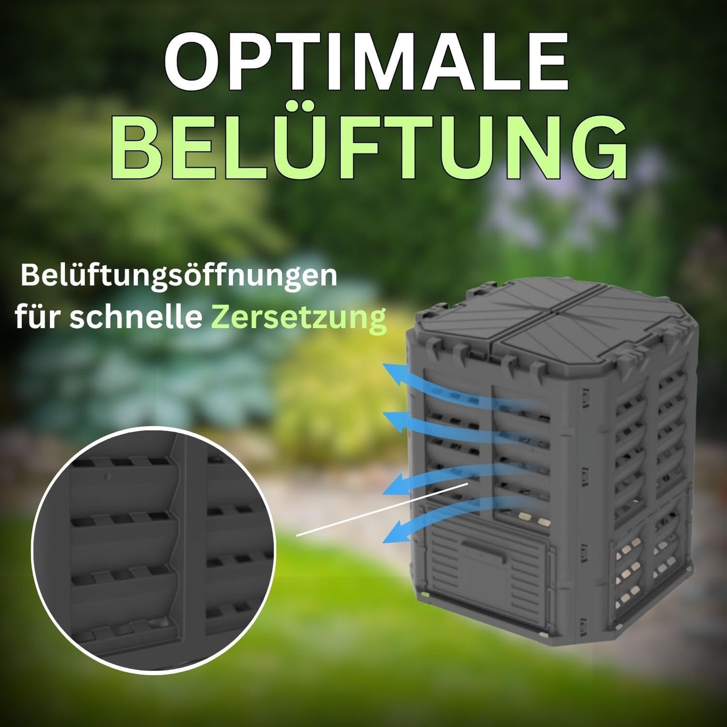 Thermokomposter mit Belüftungssystem, 300 Liter