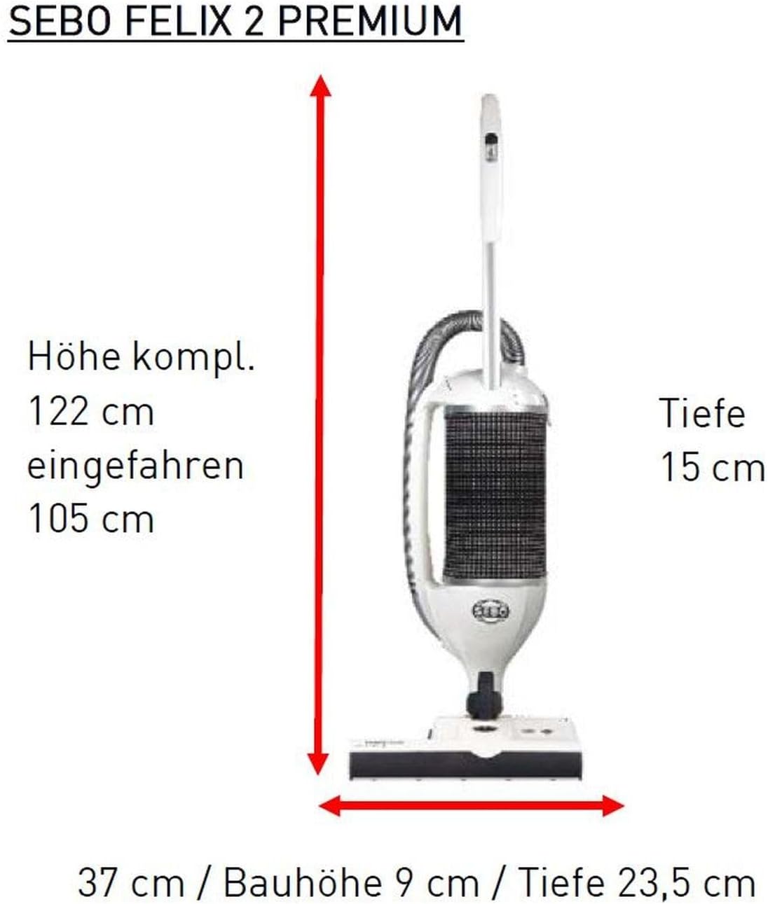 Felix 2 Premium Bürststaubsauger, Weiss, Schwarz