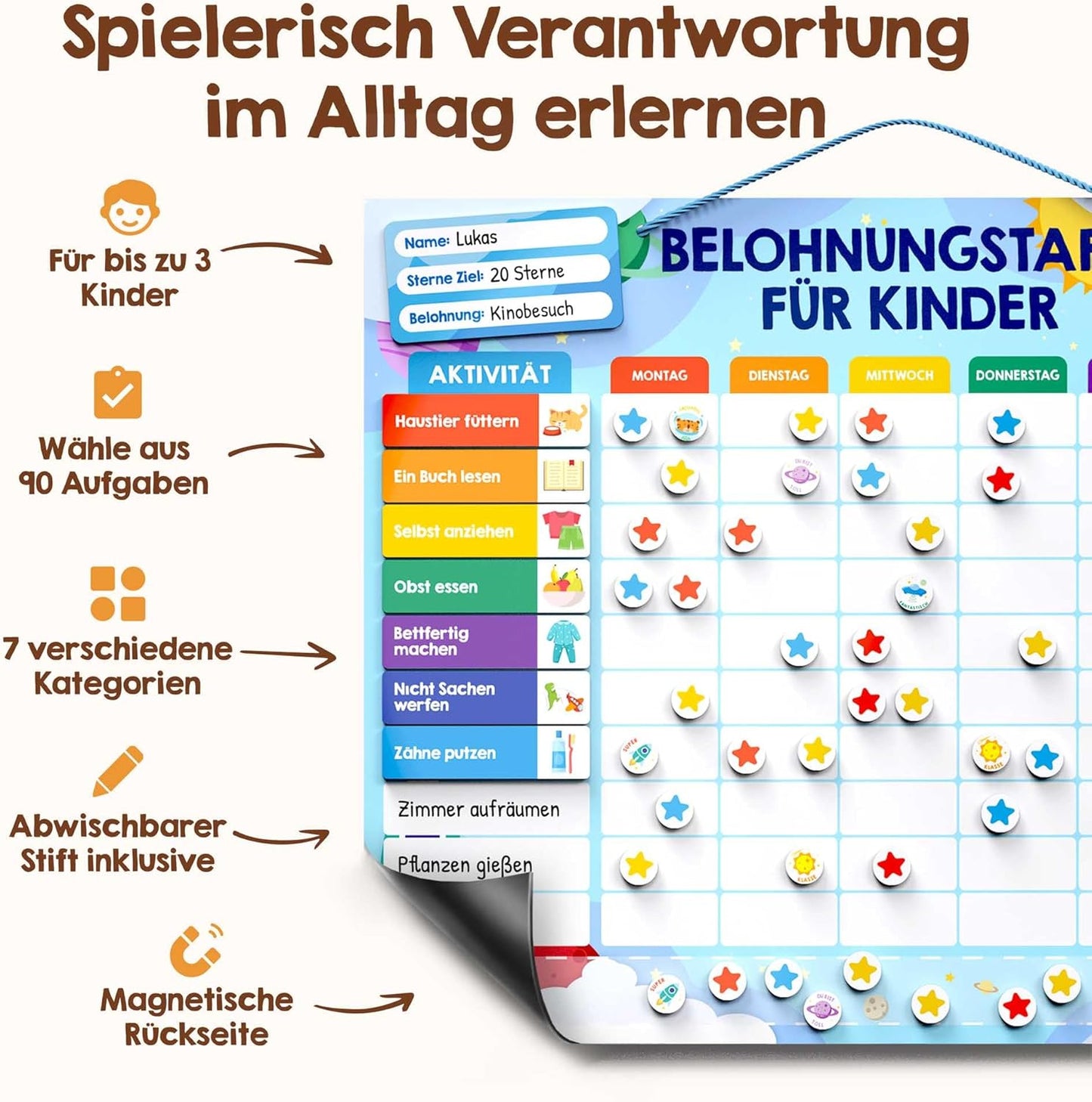 Belohnungstafel für Kinder, Tafel-Weltraum