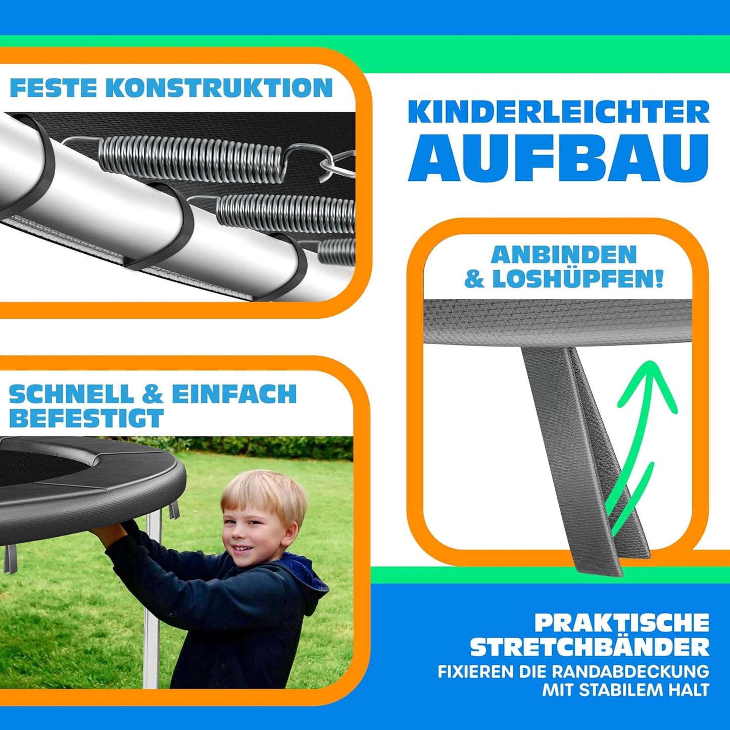 Trampolin Randabdeckung UV-beständig 366 cm, Anthrazit 366 cm