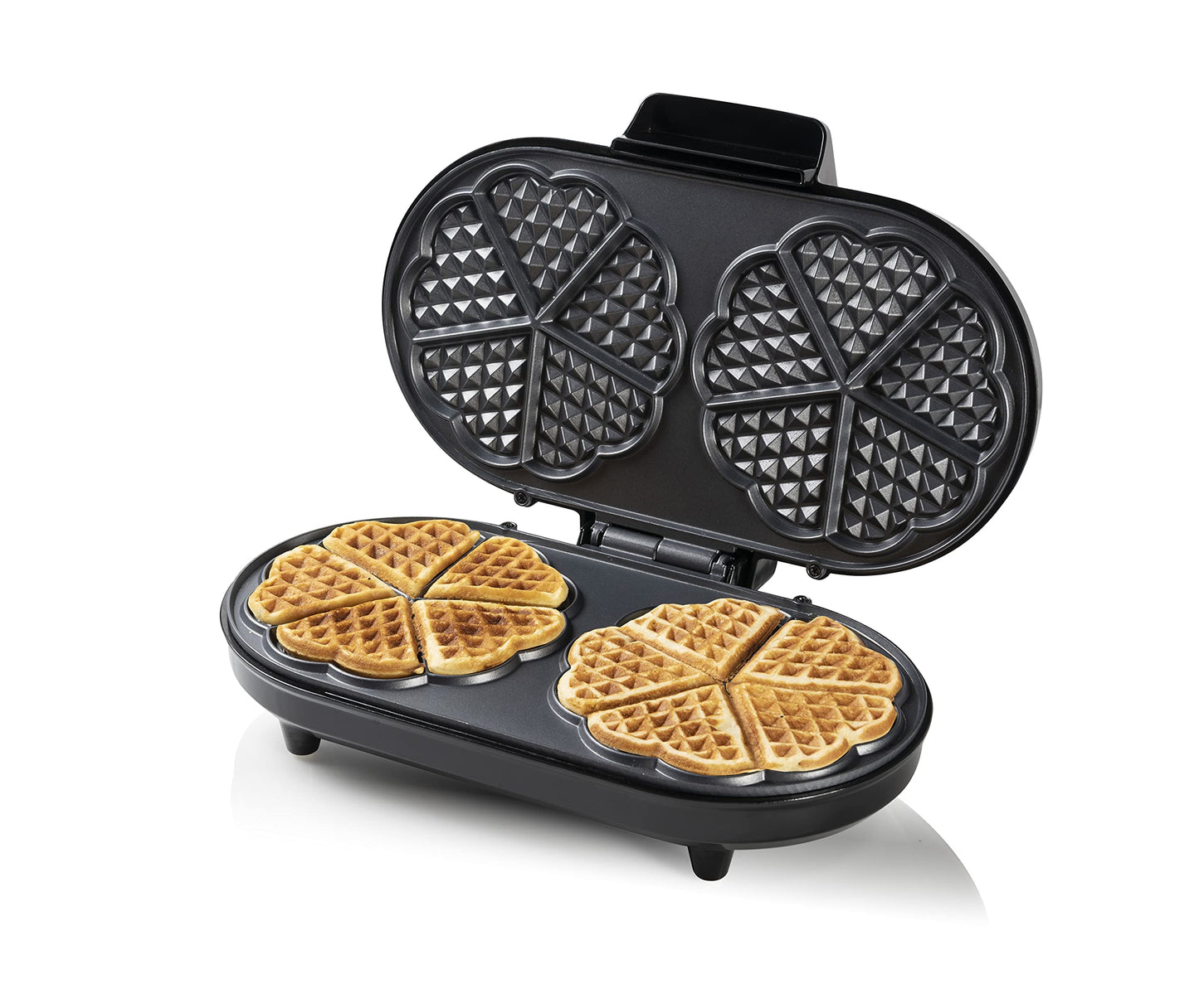 Doppel-Waffeleisen für klassische Herzwaffeln, Kupfer