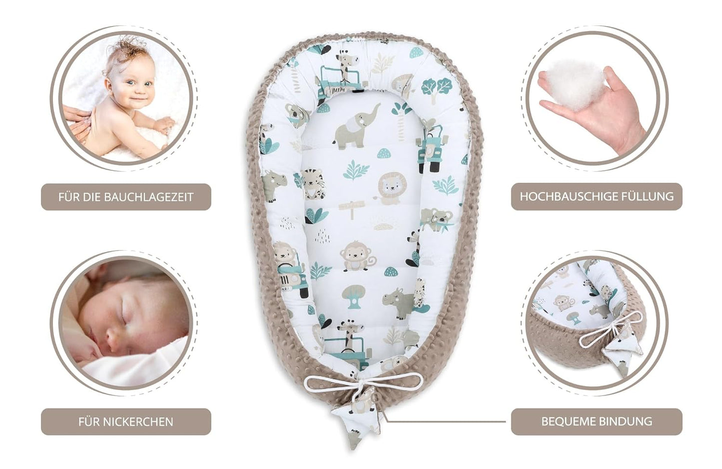 Babynestchen Afrika, 90x50 cm (1er Pack) Afrika Khaki