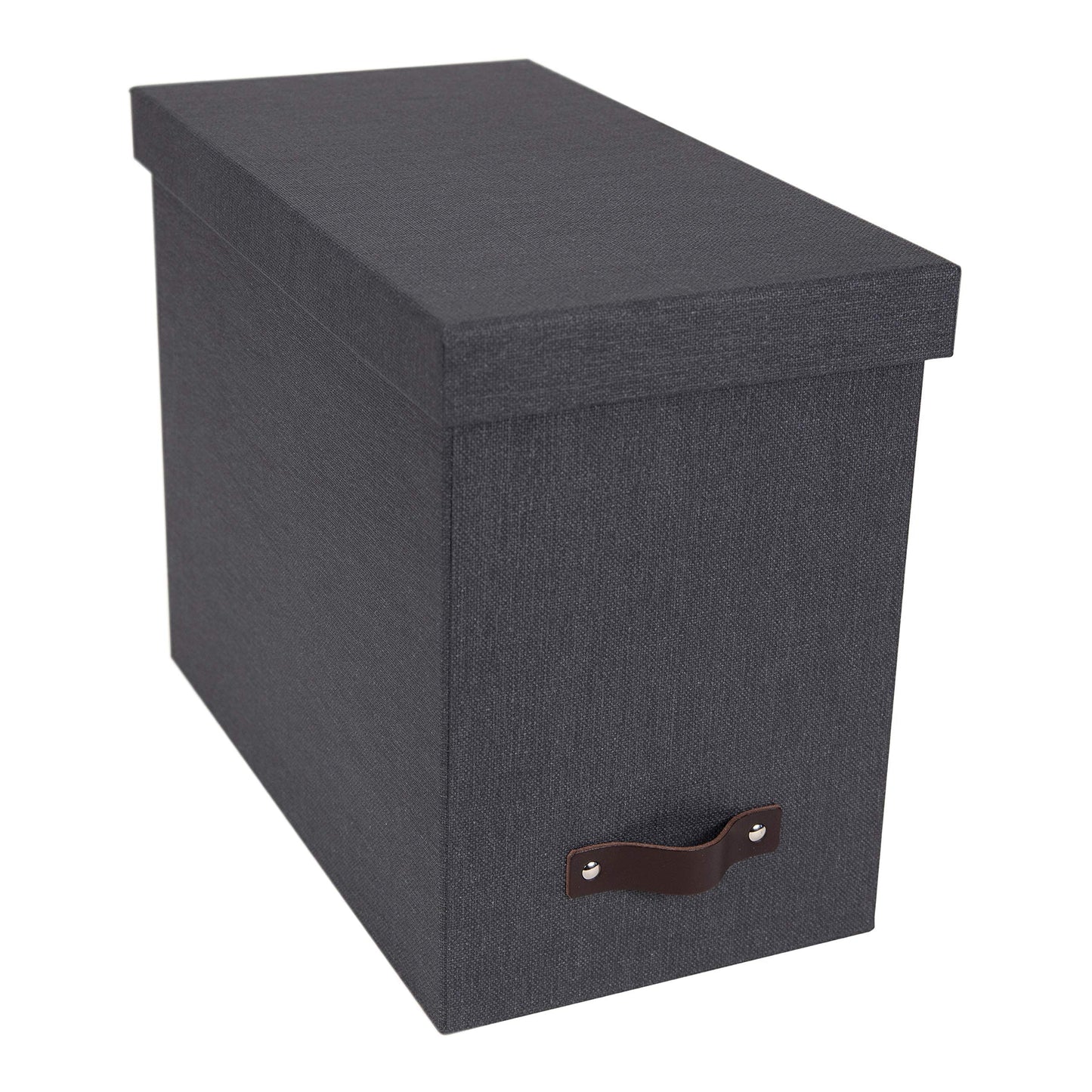 Hängeregisterbox Johan für A4-Dokumente, mit Deckel & Griff, Schwarz W19cm x D35cm x H27cm