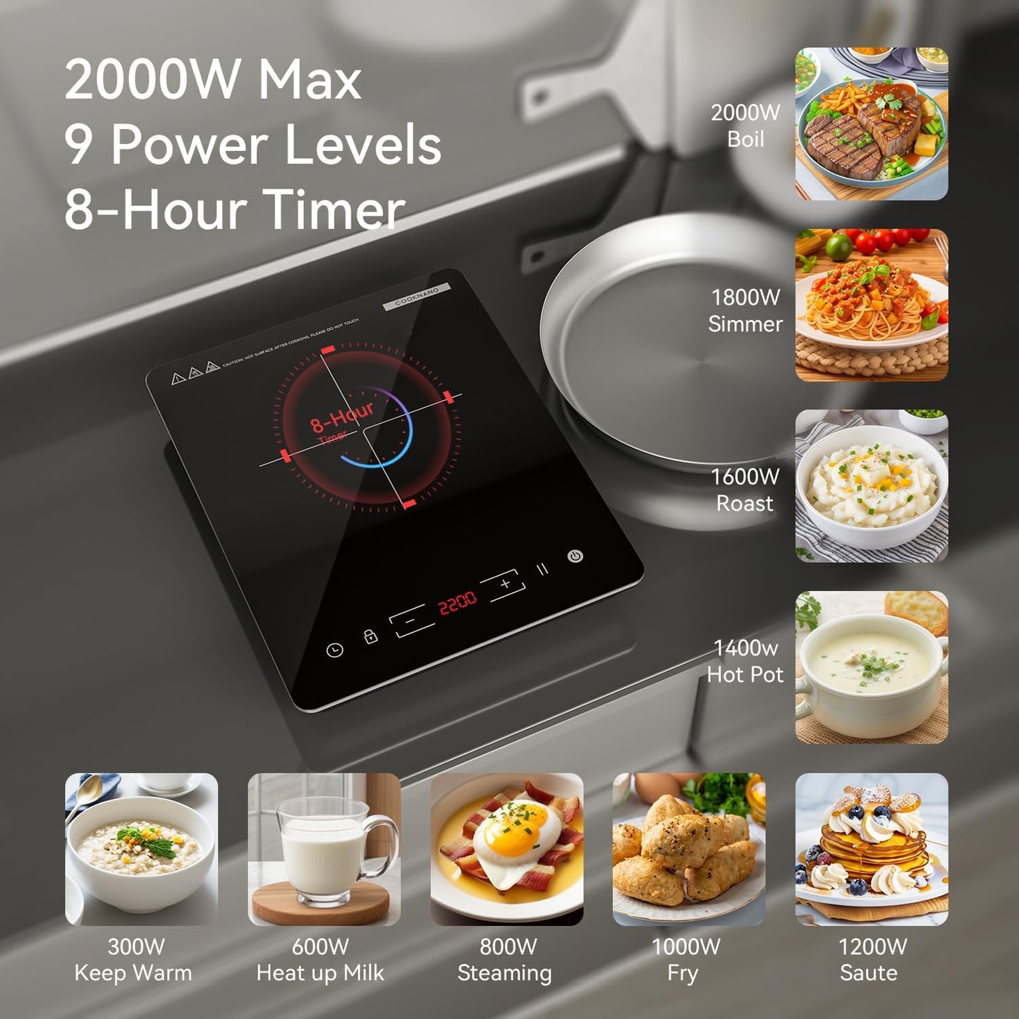 Induktionskochfeld mit Touch-Display