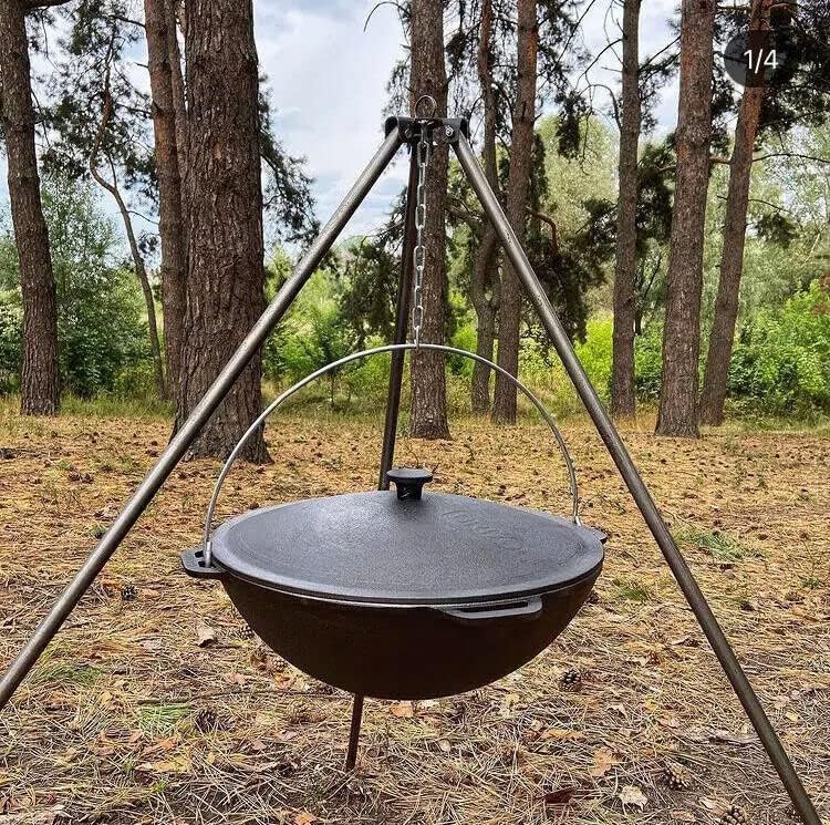 Gusseisen Kazan Schwenktopf 15 L mit Deckel, 15 L