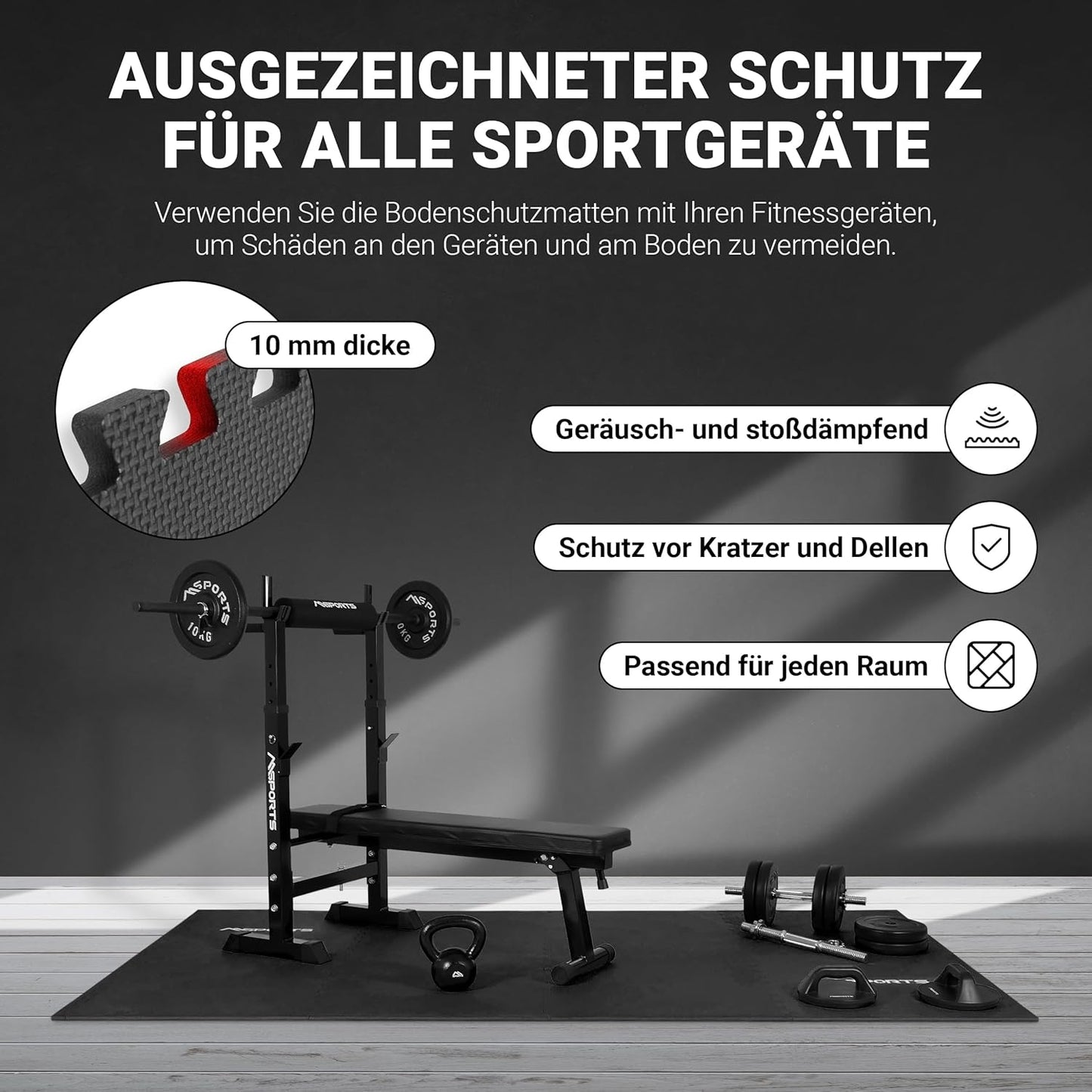 Puzzle Schutzmatten Set, Schwarz