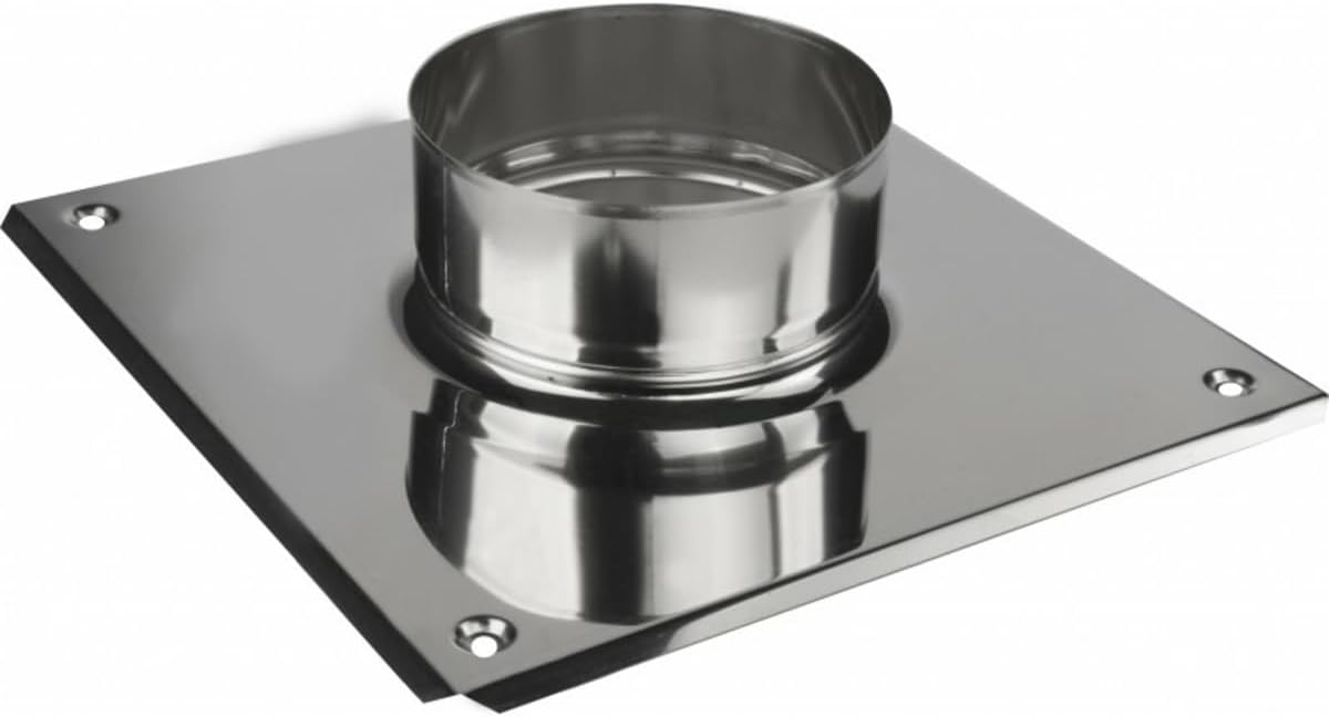 Edelstahl Ofenrohr Grundplatte (100 mm), 100 mm Grundplatte