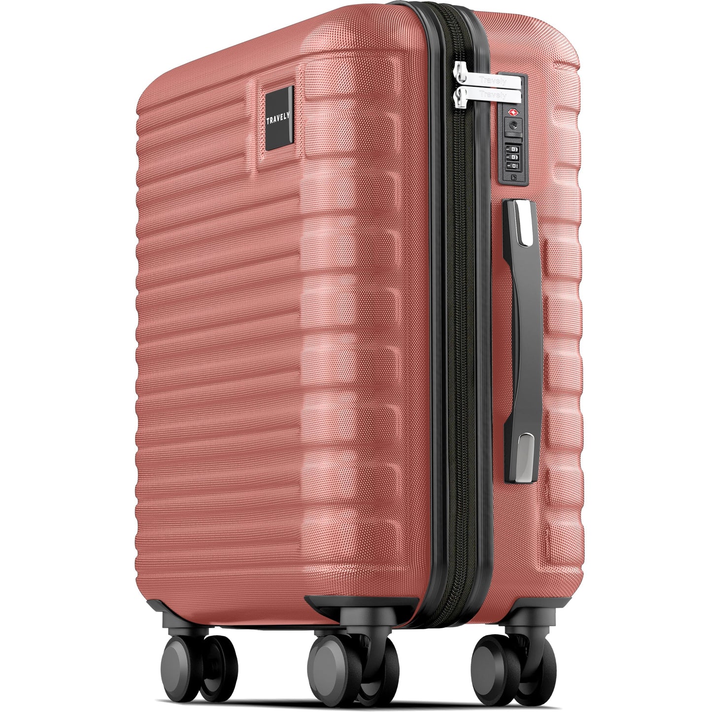 Premium Handgepäck Koffer (36L, 55x35x25cm) mit TSA Schloss, Roségold M 55x35x25cm