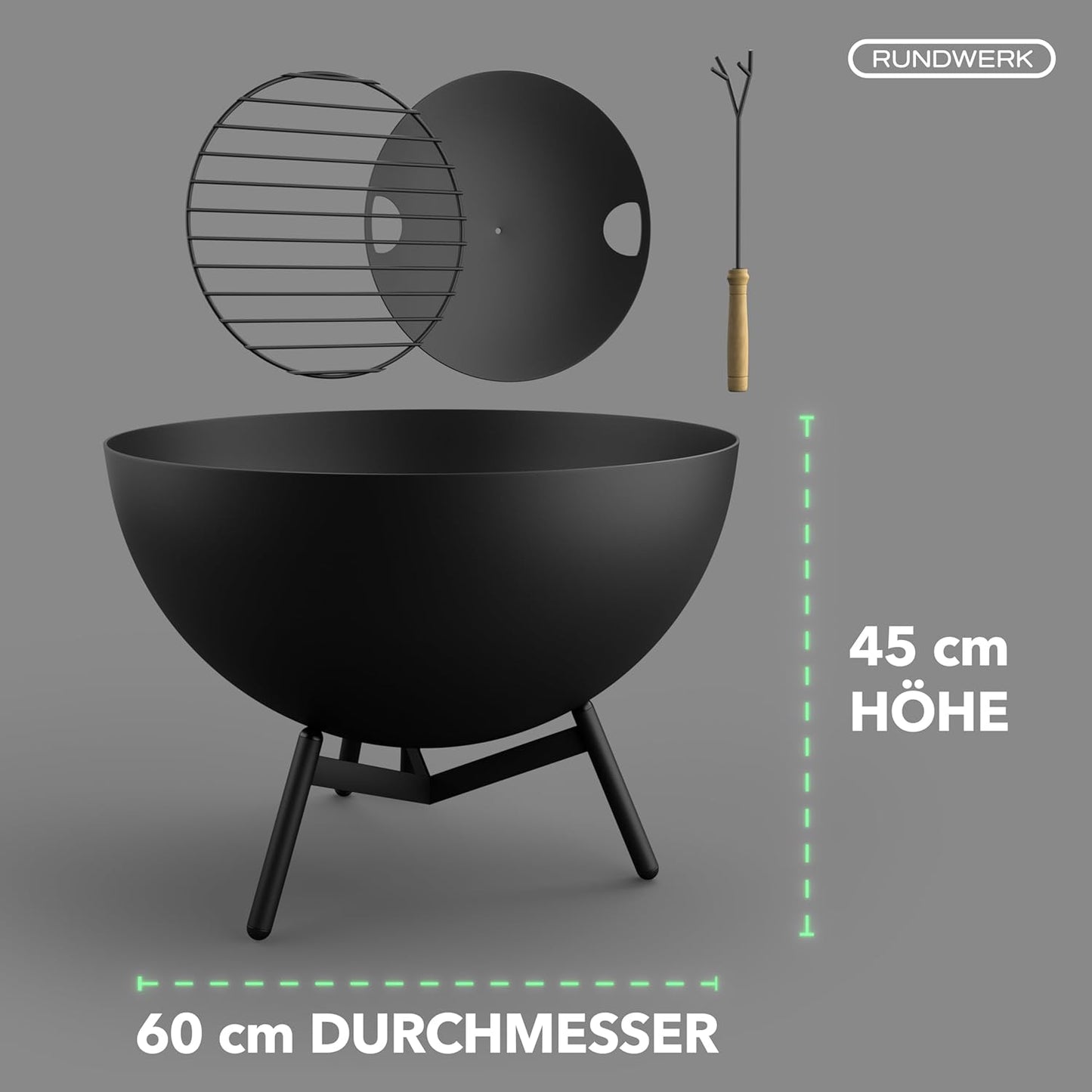 Feuerschale für Garten und Terrasse (60cm)