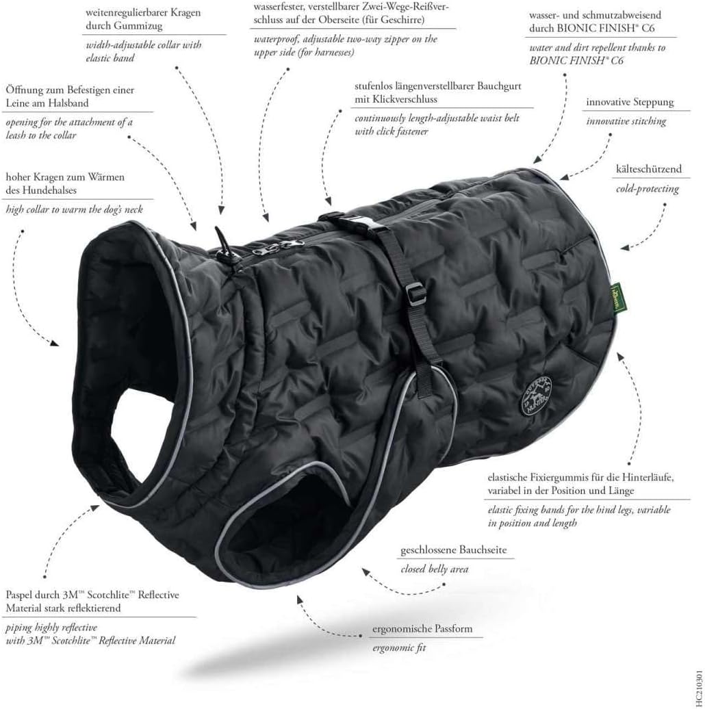 Hundemantel Monaco, Schwarz 40
