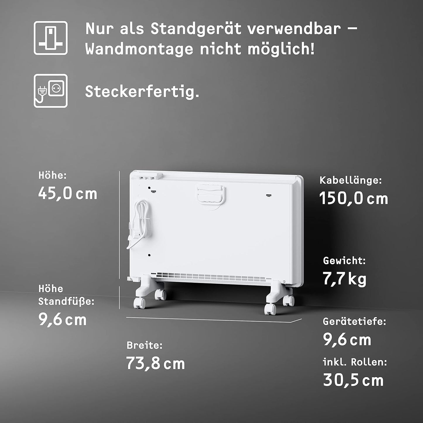 Konvektorheizung EG-50-PL2-PE, Elektronische Reglerung