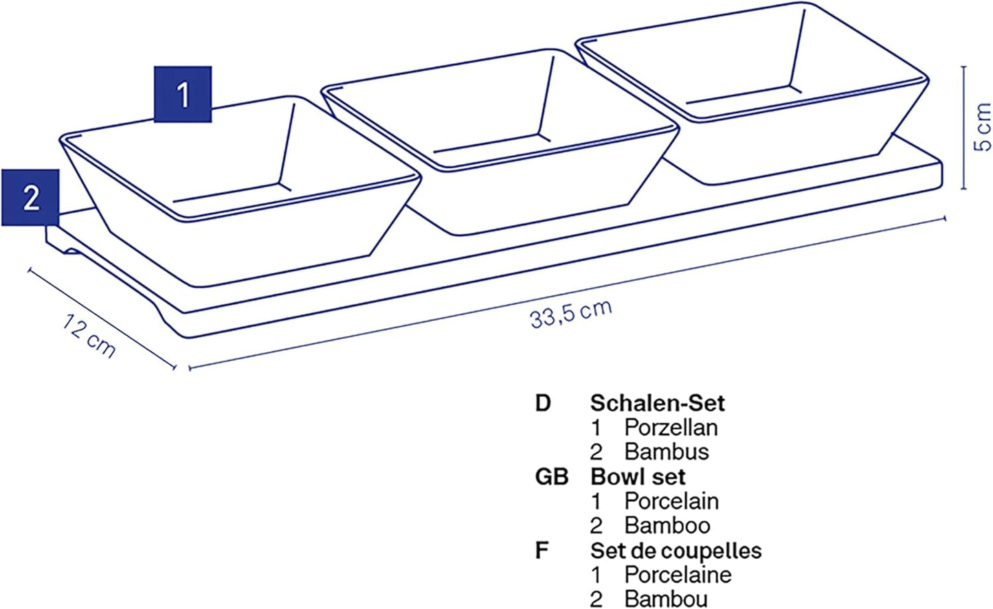 4-teiliges Servierschalen-Set Philipa, Weiß 4-teilig