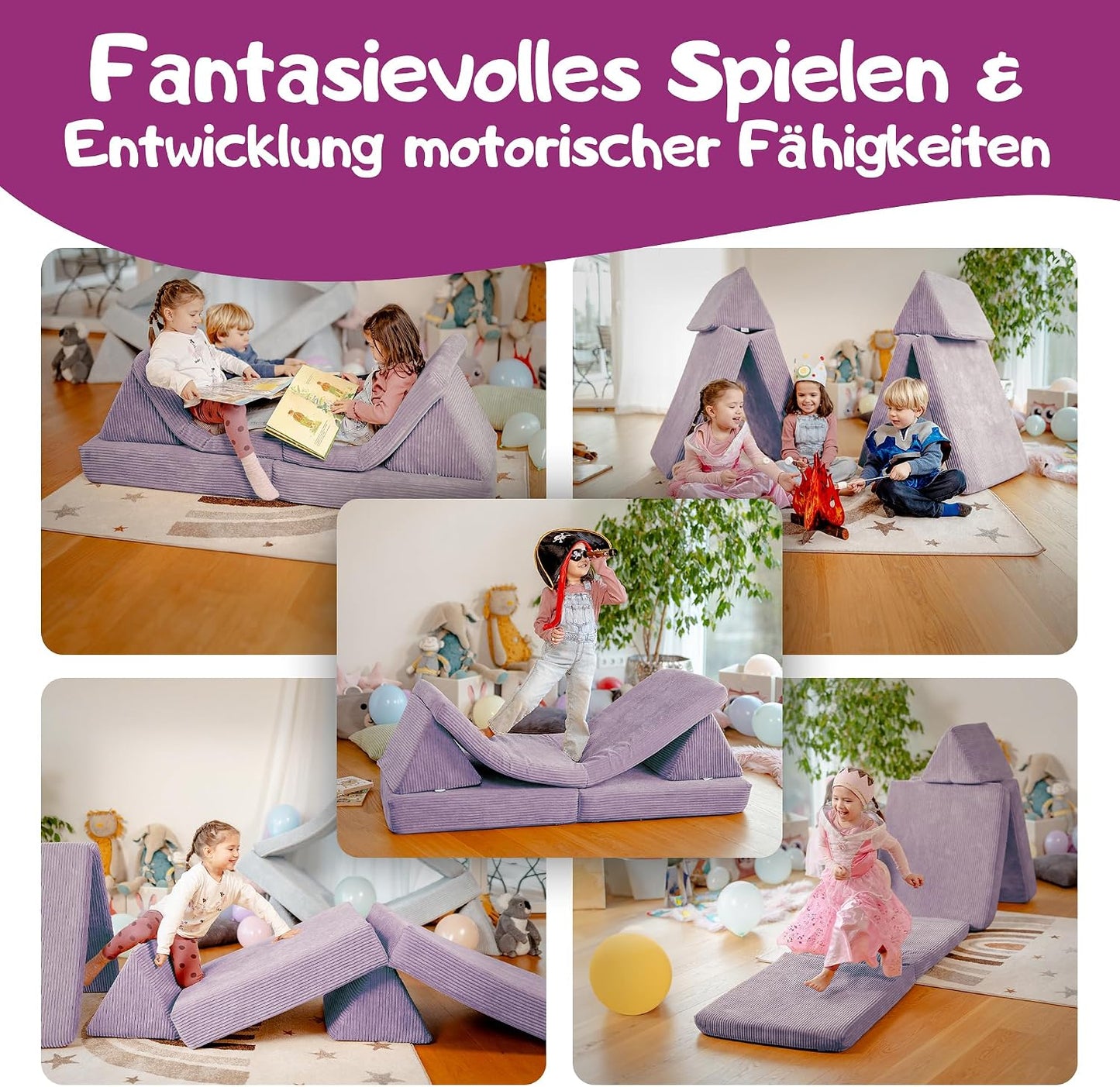 Spielsofa für Kinder, Oktopus Lila