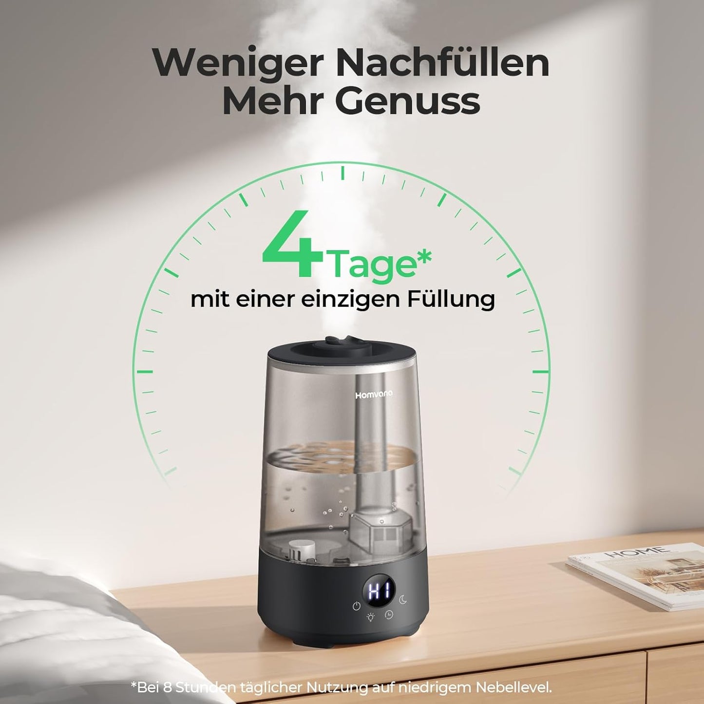 3-in-1 Luftbefeuchter 3.6L mit SilentSpray Tech, Schwarz