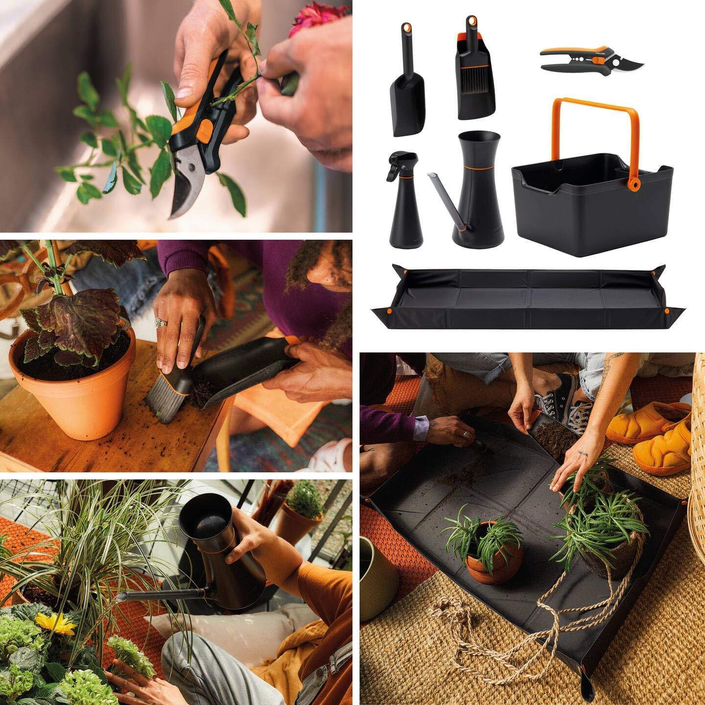 Gartenwerkzeug-Set mit Floristenschere (7-teilig), Set 7-teilig