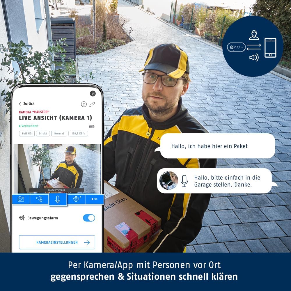 Abus PPIC91000 Überwachungskamera, 1x Akku-Kamera + Basisstation