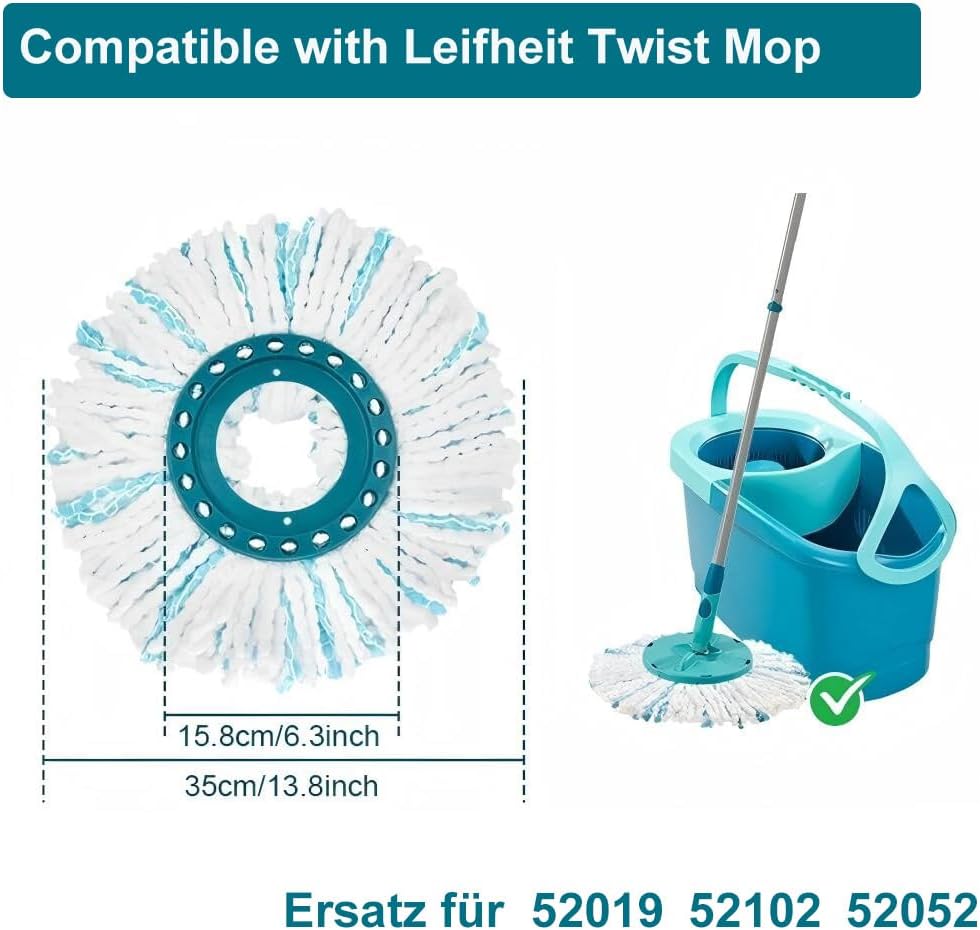 5-teiliges Ersatzkopf-Set für Leifheit Twist Disc Mop