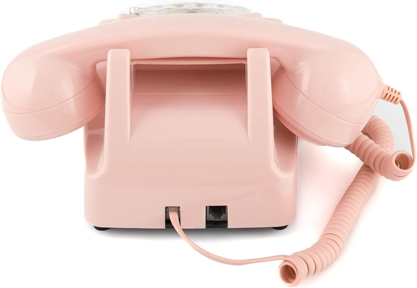 Retro-Telefon mit Wählscheibe im 70er Jahre Design, Pink- Nelke Rosa