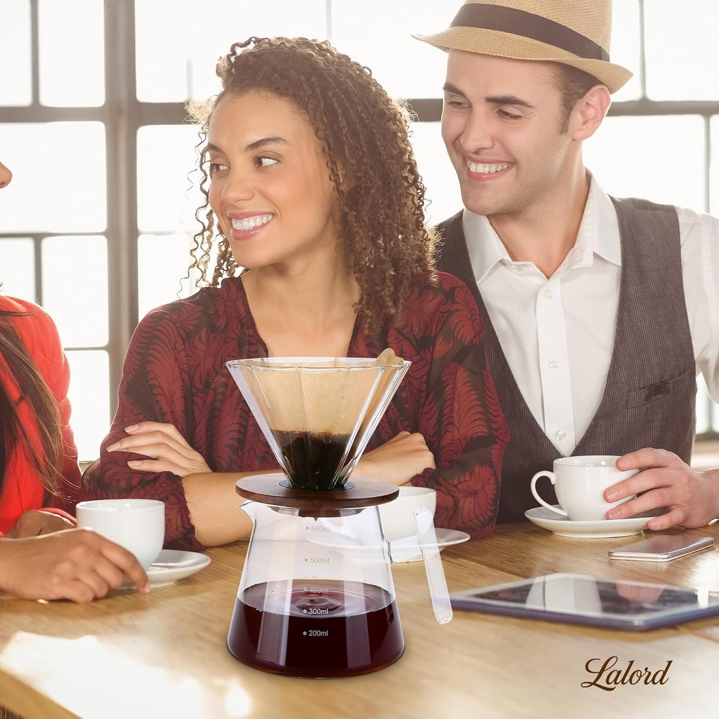 Pour Over Kaffee-Set, 600 ml(glass handle)
