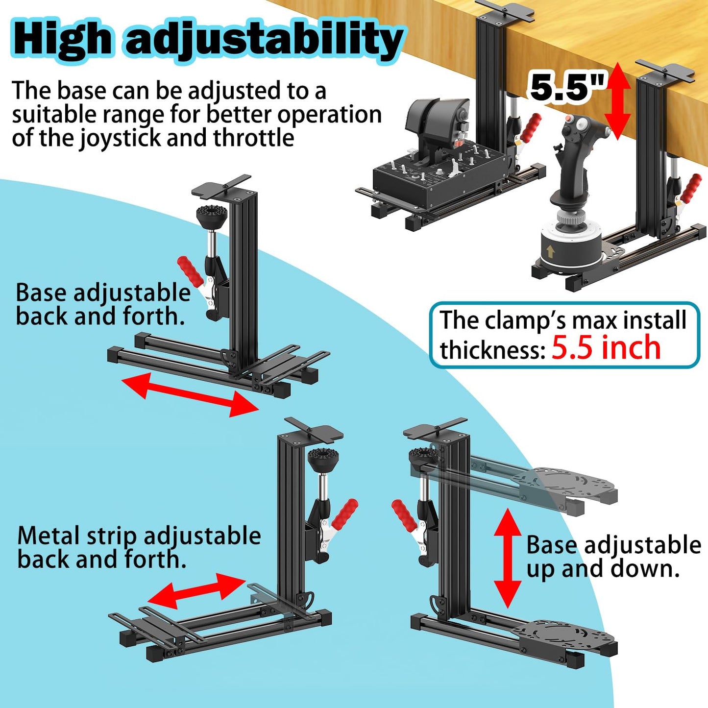Tischhalterung-Set für Joystick und Hotas Systeme
