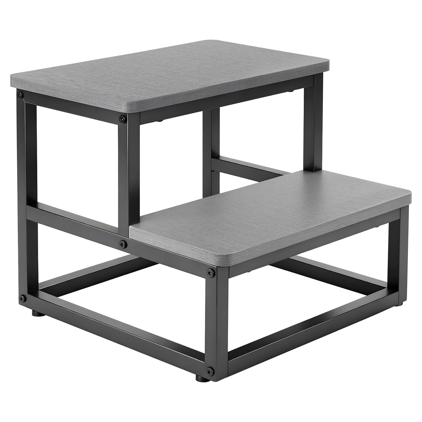 Tritthocker mit 2 Stufen, Anti-Rutsch-Funktion, Standard Grau