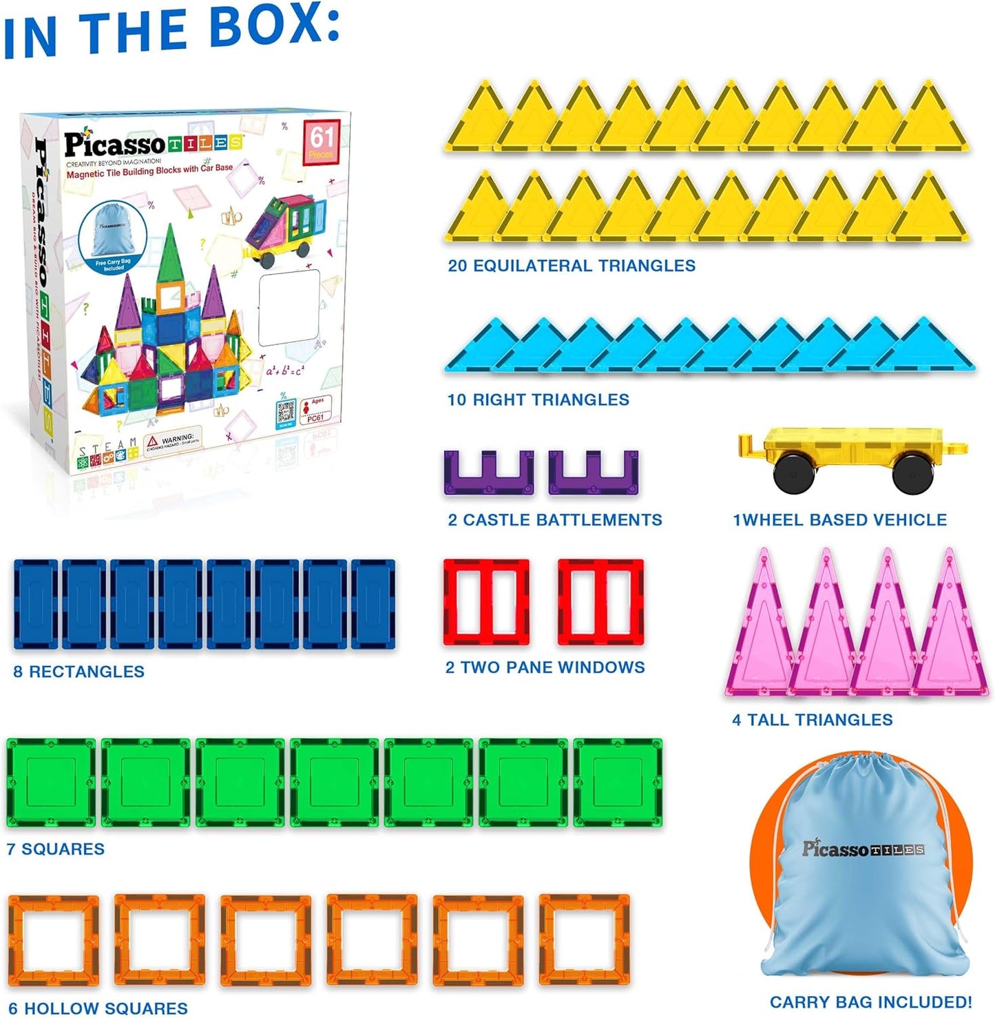 Magnet-Bausteine Set, 60pc w. car