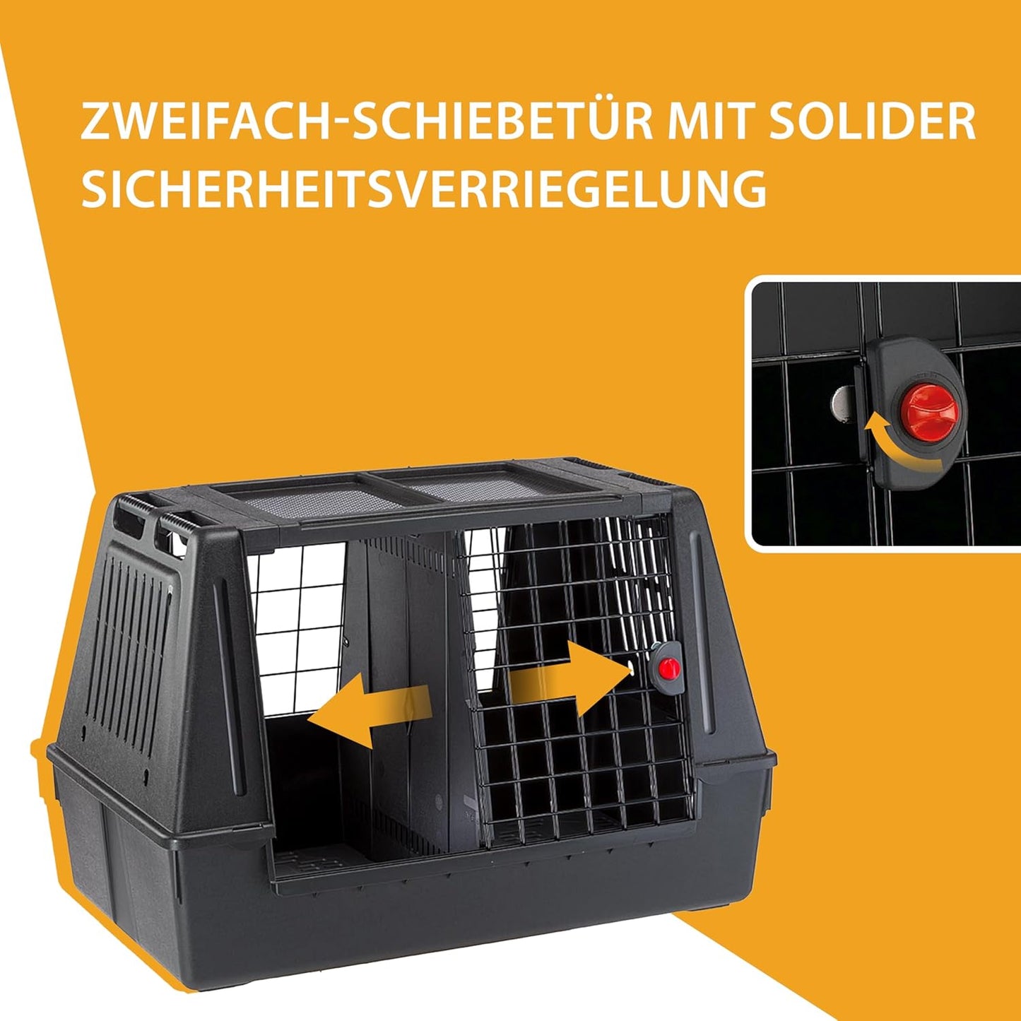 Auto-Hundebox Atlas CAR 100 Scenic mit extra Belüftung und Sicherheitshaken, L 100 x B 60 x H 60 cm ATLAS CAR SCENIC