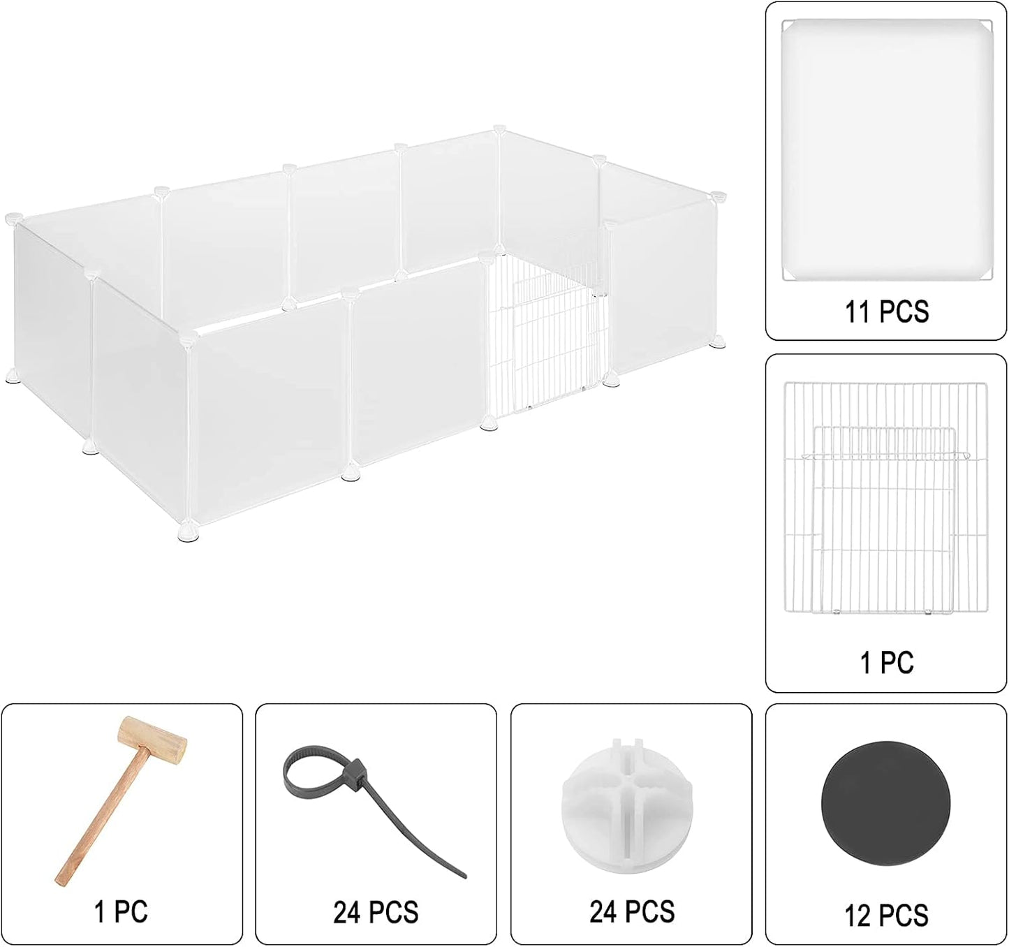 Freilaufgehege für Kleintiere, Weiss Mit Tür