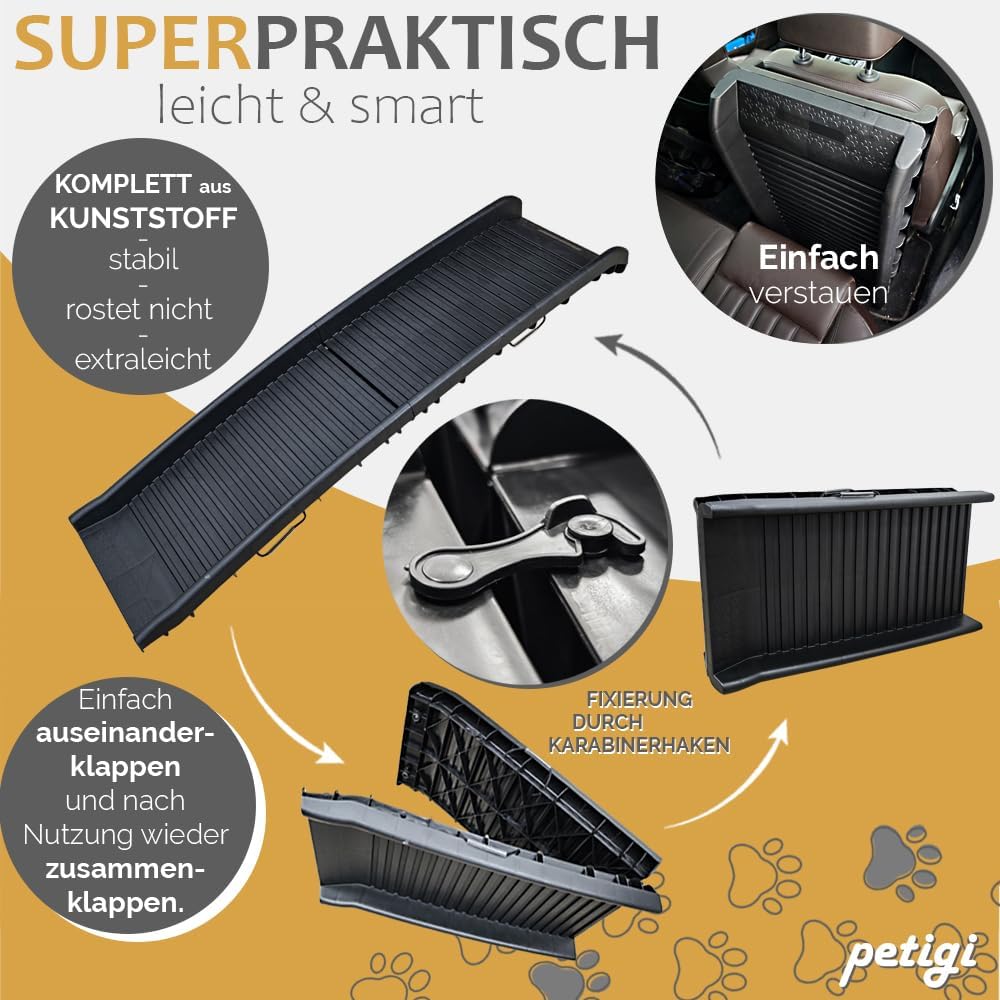 Klappbare Hunderampe, Modell 05 - 154 cm