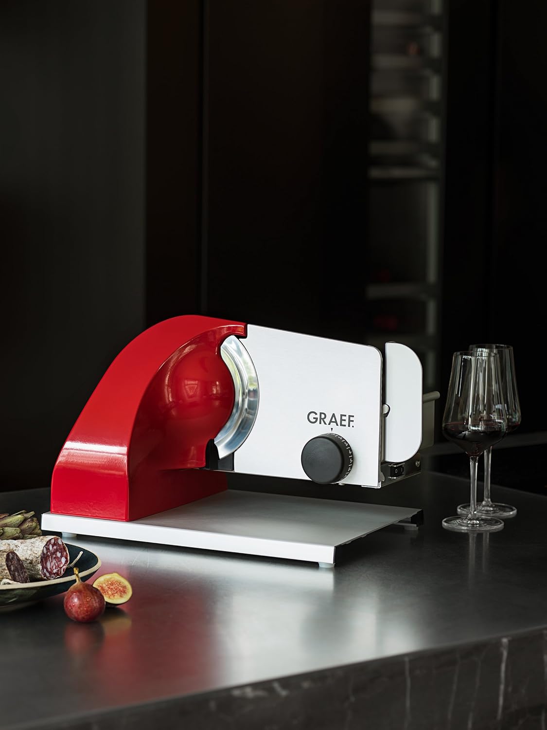 Allesschneider Sliced Kitchen SKS903EU, Aluminium Eloxiert / Rot