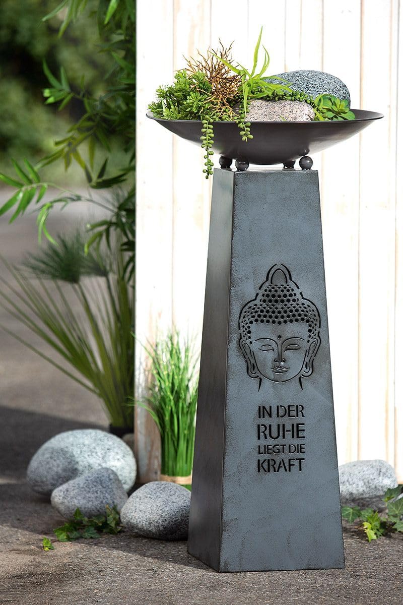 Pflanzenständer Buddha mit Pflanzschale, In der Ruhe liegt die Kraft