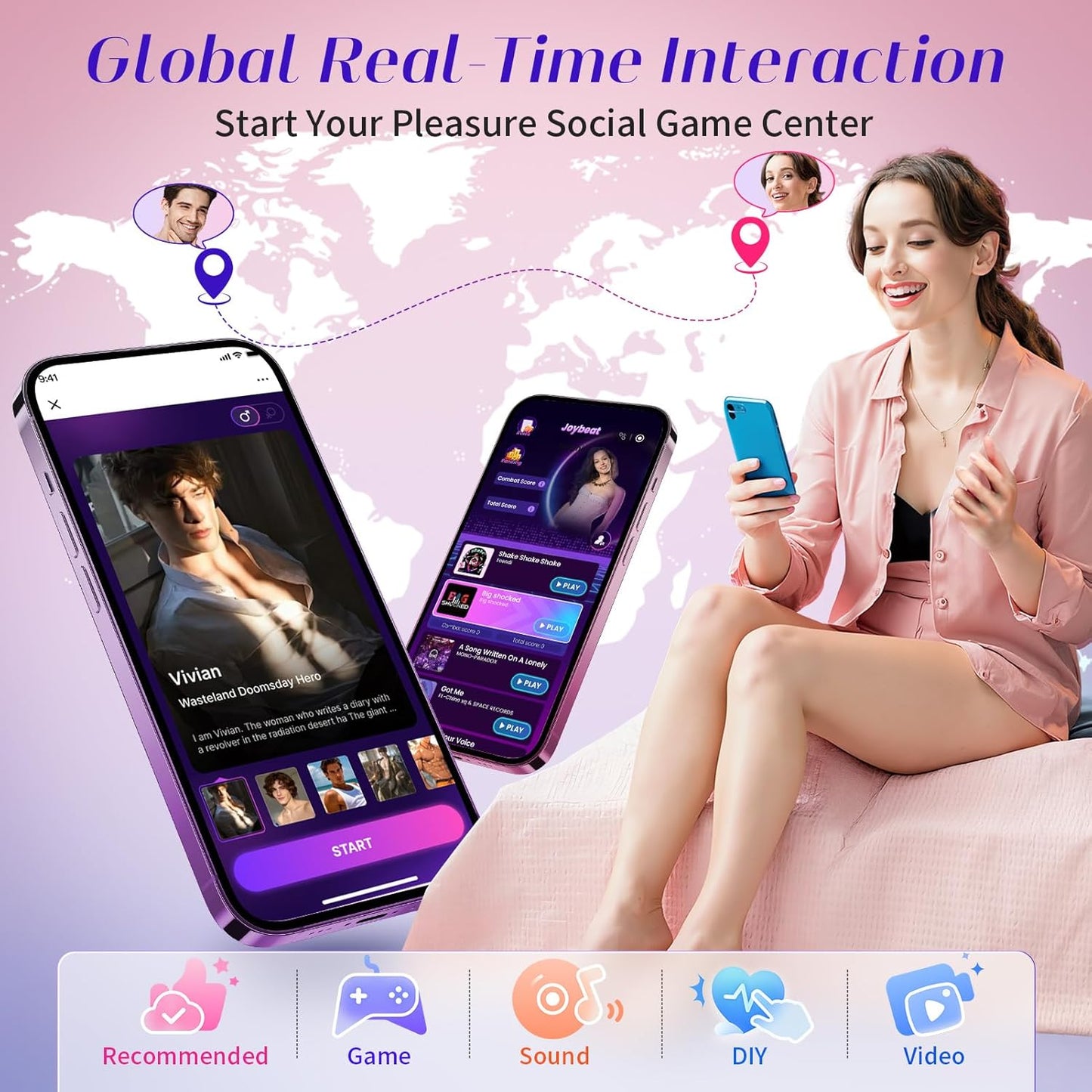 App-gesteuerter Vibrator, Geschmacksrot Vergrößern