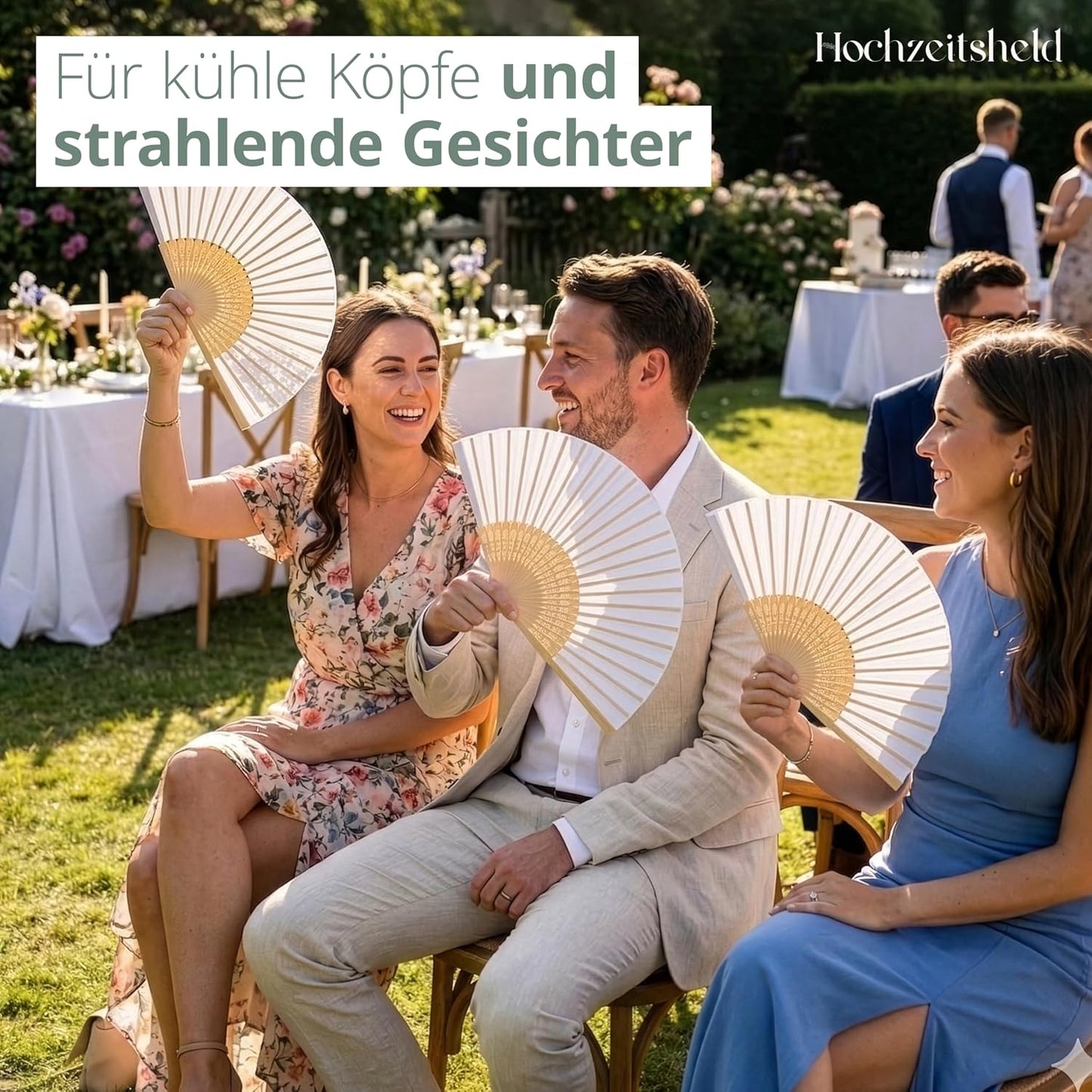 Handfächer-Set für Hochzeiten, 50 Stück, 50 Stück Bambus Handfächer