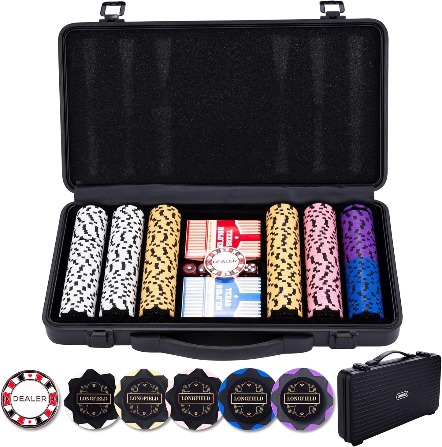 Poker-Set im Metallkoffer, 14 Gr - Wertlos 300 Token