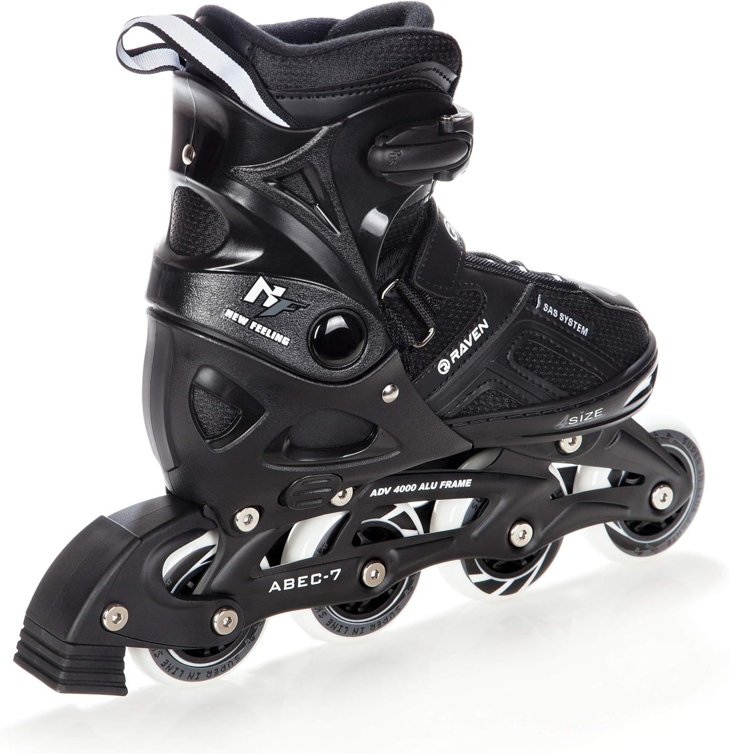 Verstellbare Inline-Skates Pulse, 37-40 (23,5cm-26cm) Black ohne Kufen