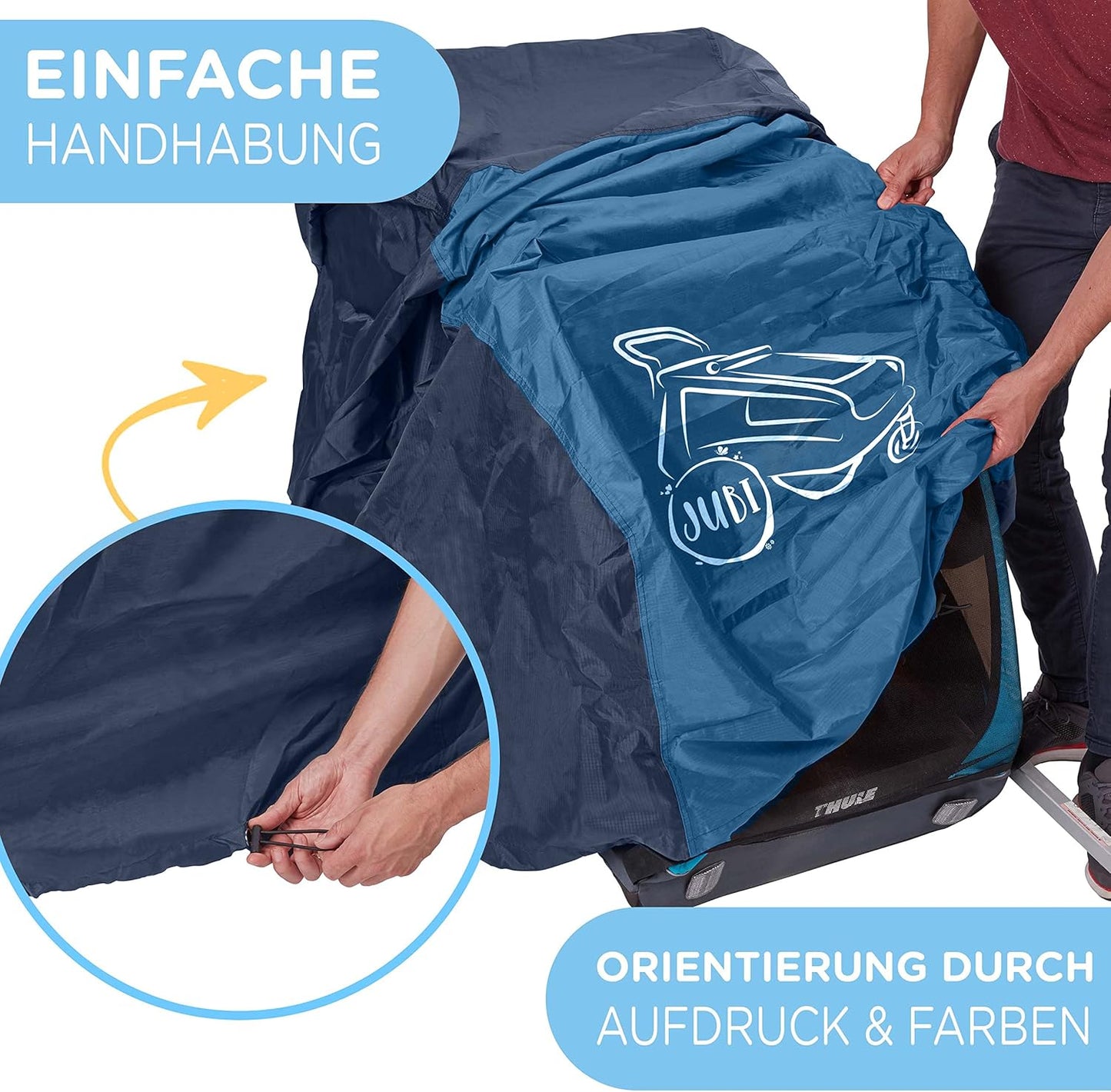 Abdeckung für Veloanhänger, Blau