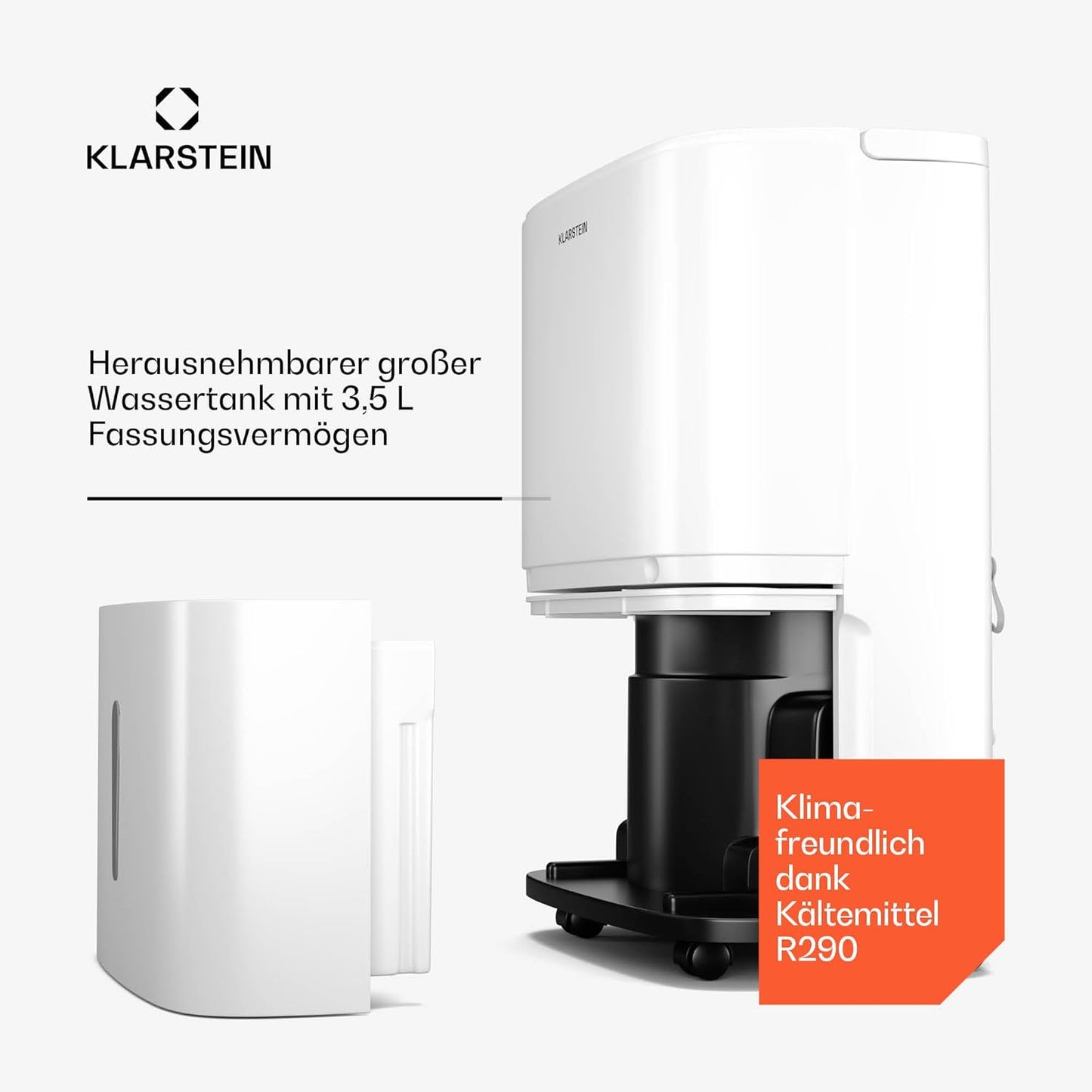 Luftentfeuchter mit Auto-Swing & Timer, 20 L Weiss
