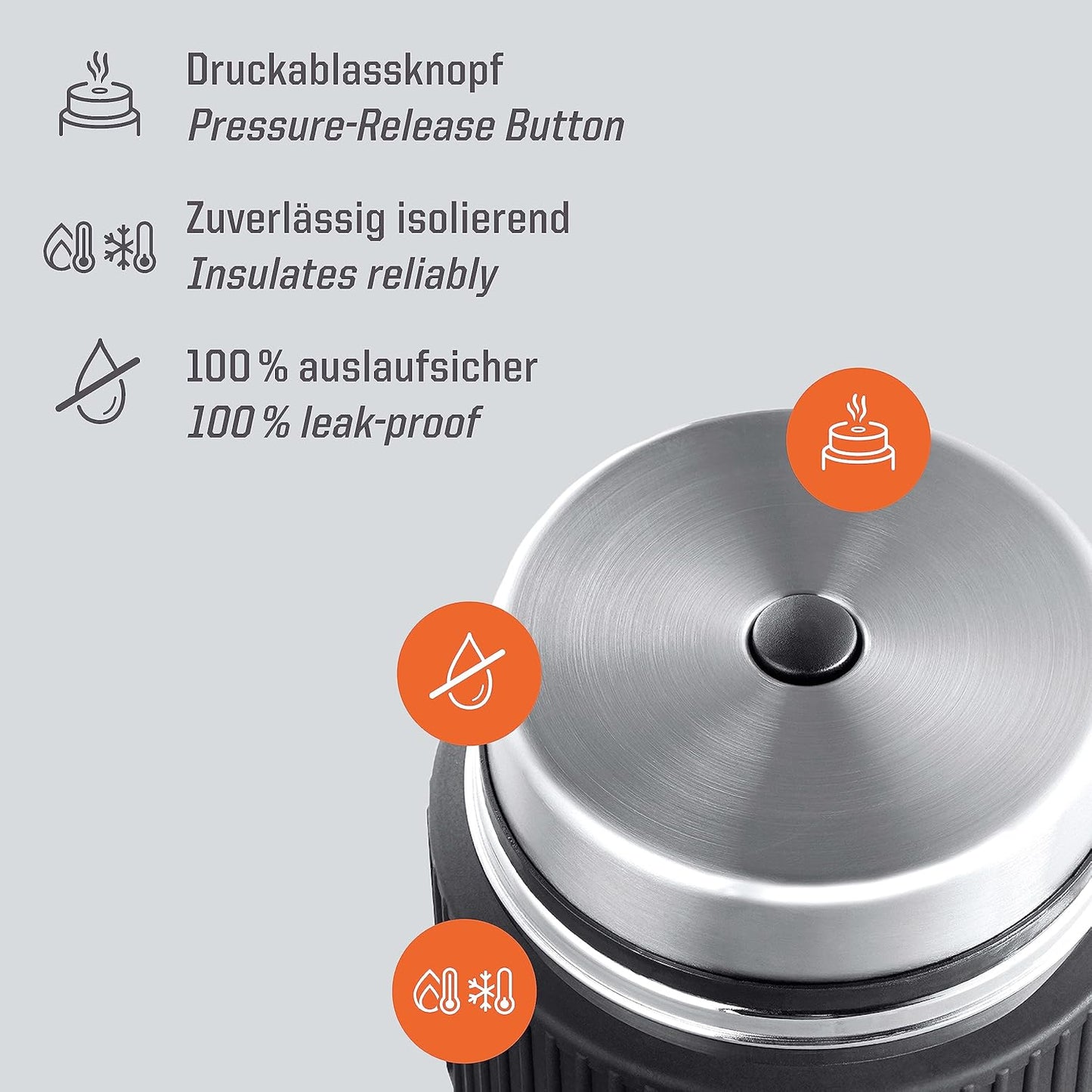 Sculptor Thermobehälter, Schwarz 1000 ml Mit Manschette