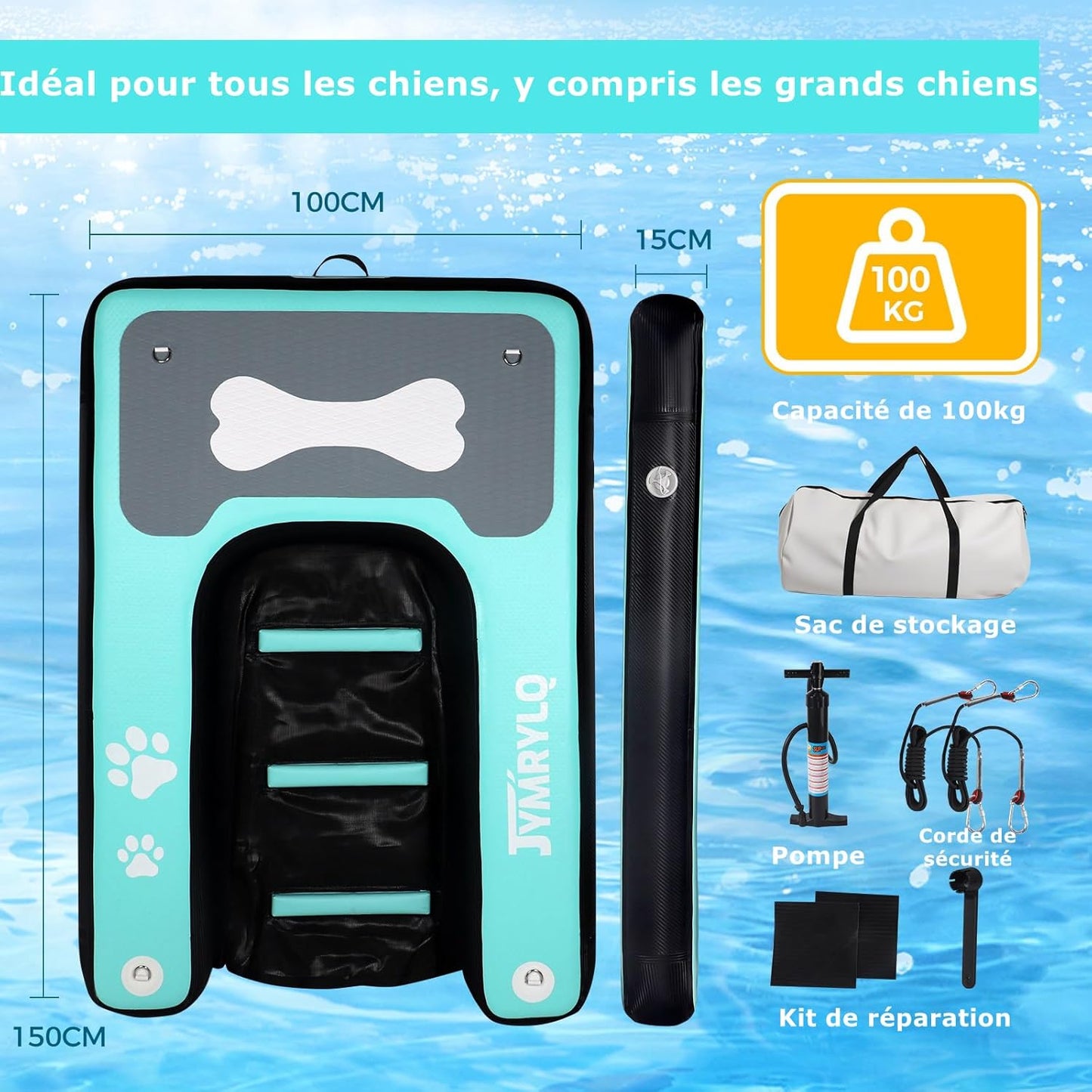Aufblasbare Hunderampe für Pool & Boot