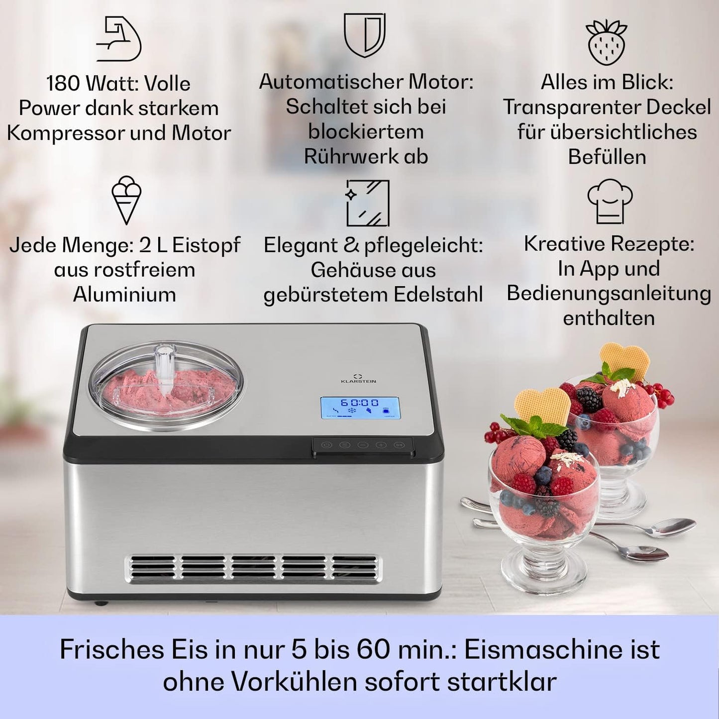 Softeismaschine mit WiFi/App-Funktion