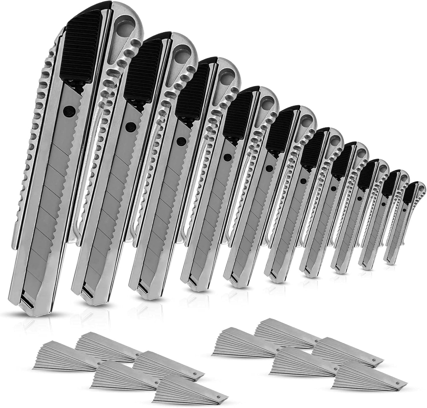 Cuttermesser-Set und 100 x Abbrechklingen, 10 Stück ink 100 Klinge