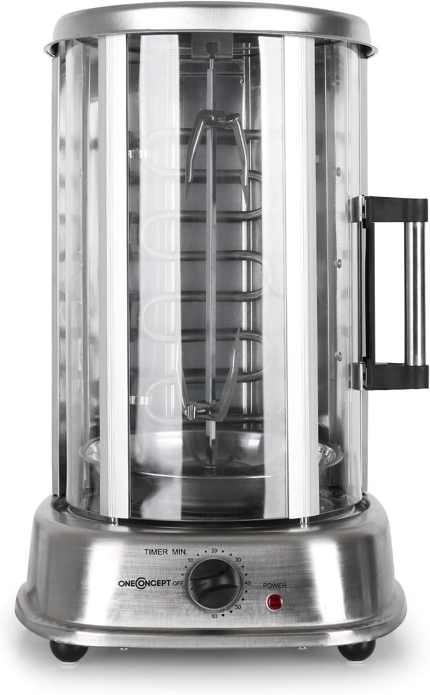 Kebap Master Dönergrill mit Glasschiebetür, Schiebetür, Silber